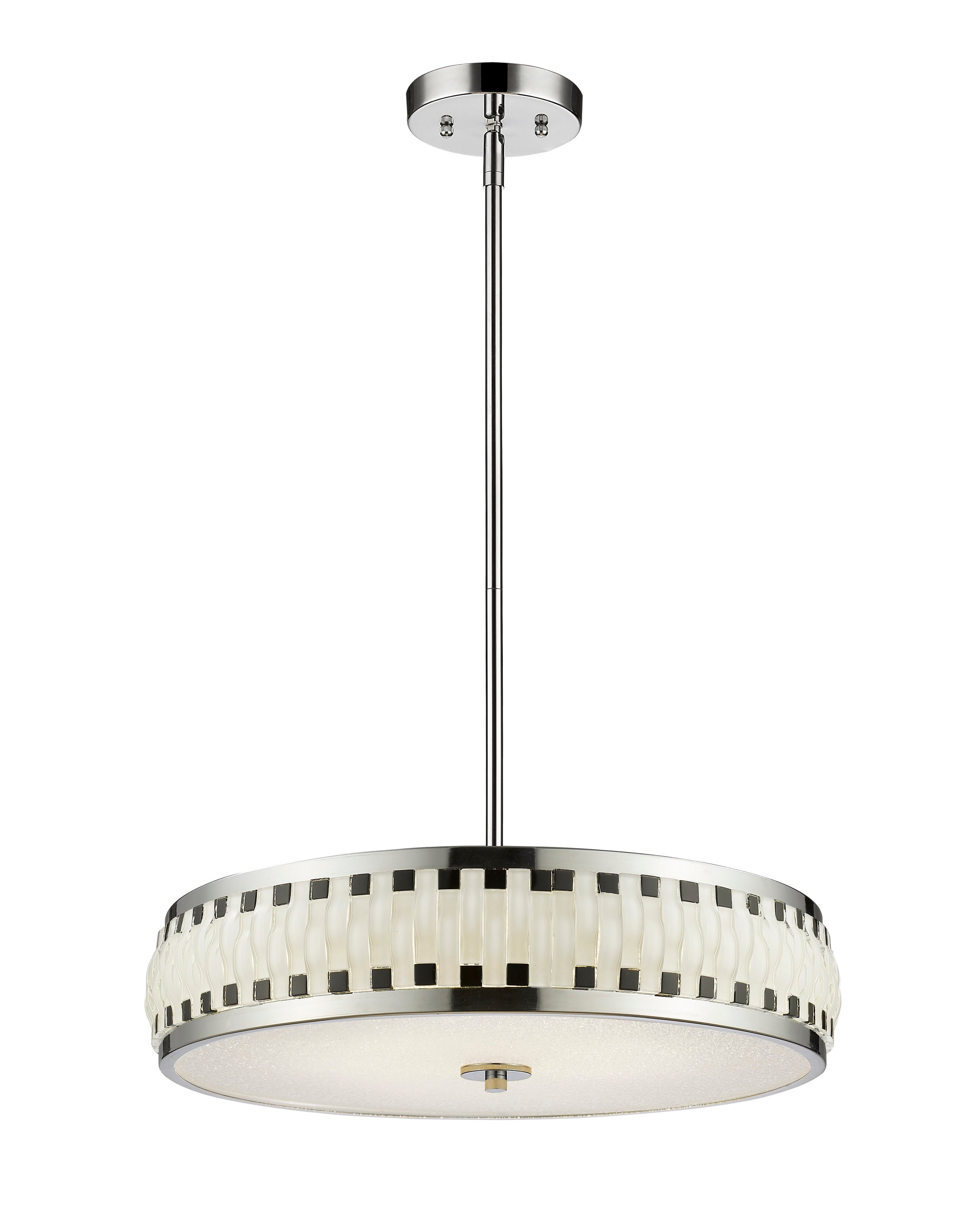 Sevier Chrome Retro Black & White LED Drum Chandelier