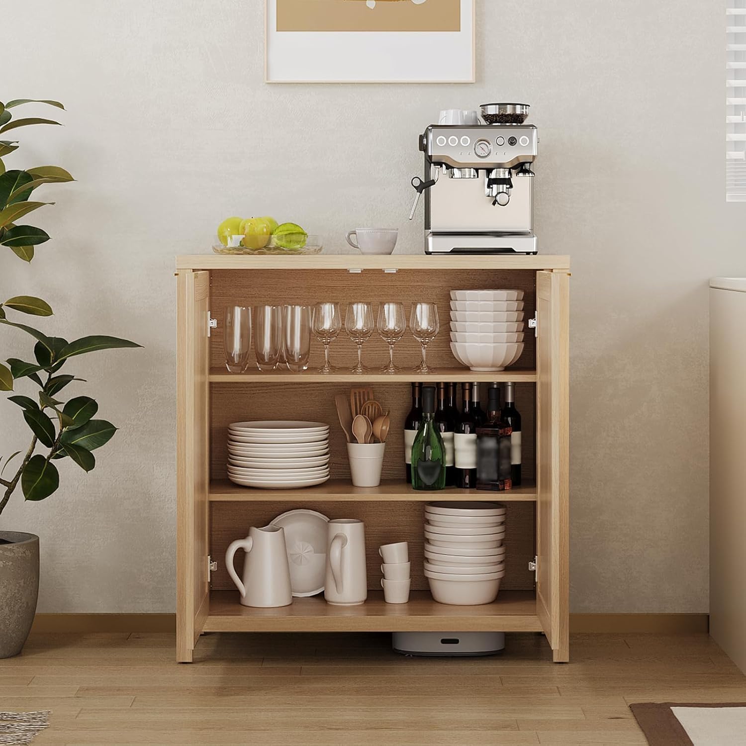 Qeetex Features antique rattan edge design with cane trimmed facades combining mid century modern style and exquisite craftsmanship for charming decor #AWEPHO16PSANIS