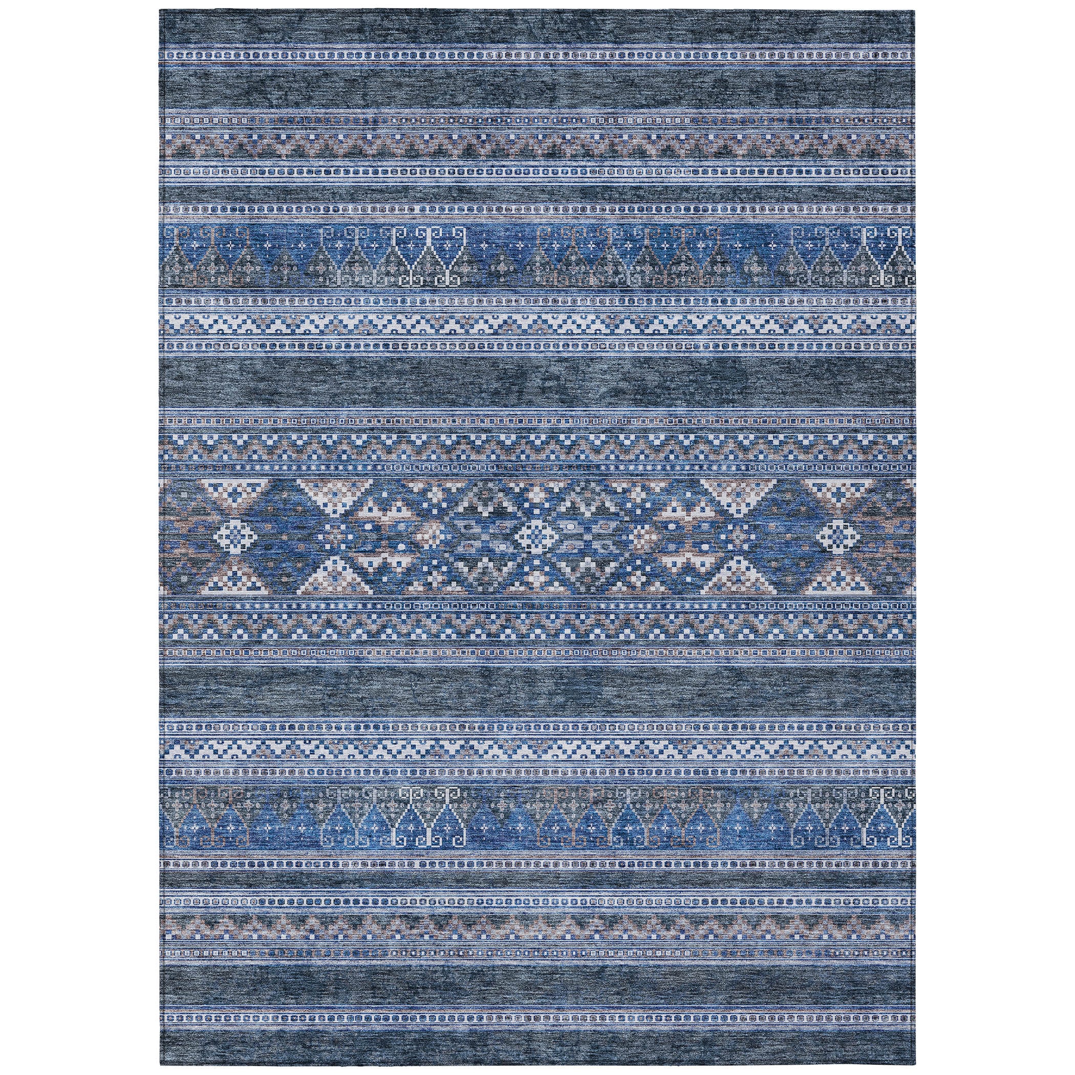 Addison Rugs ACN714NA10X14 Chantille ACN714NA 10 x 14 (ft) Polyester Navy Rectangular Indoor/Outdoor Geometric Machine washable Area rug
