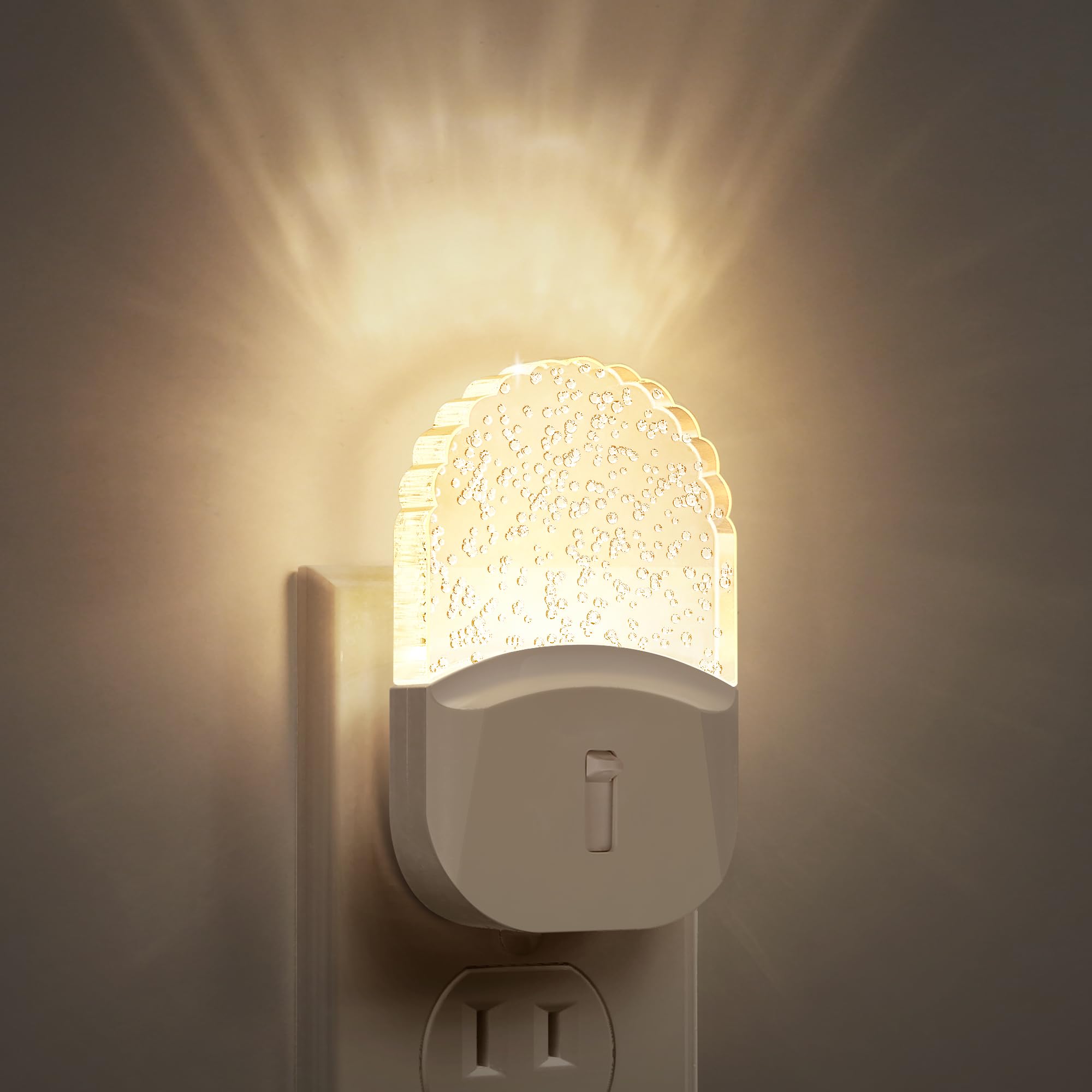 ITOPFOX  LED Night Light 2 pack Plug in Night Light with Auto Sensor Adjustable Brightness Soft White for Kids Bedroom Bathroom Nursery