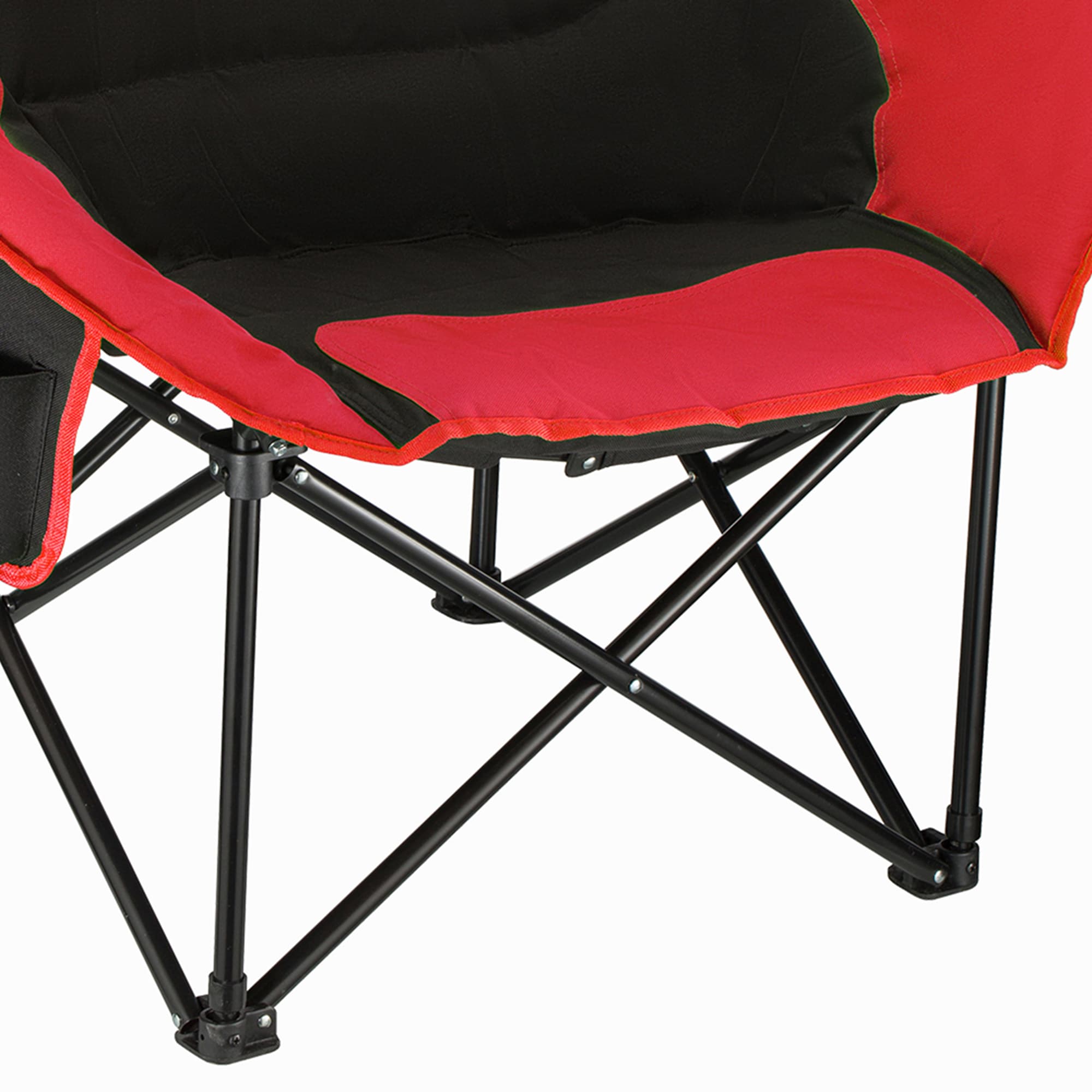 KingCamp Oversized Black and Red Folding Saucer Camping Chair