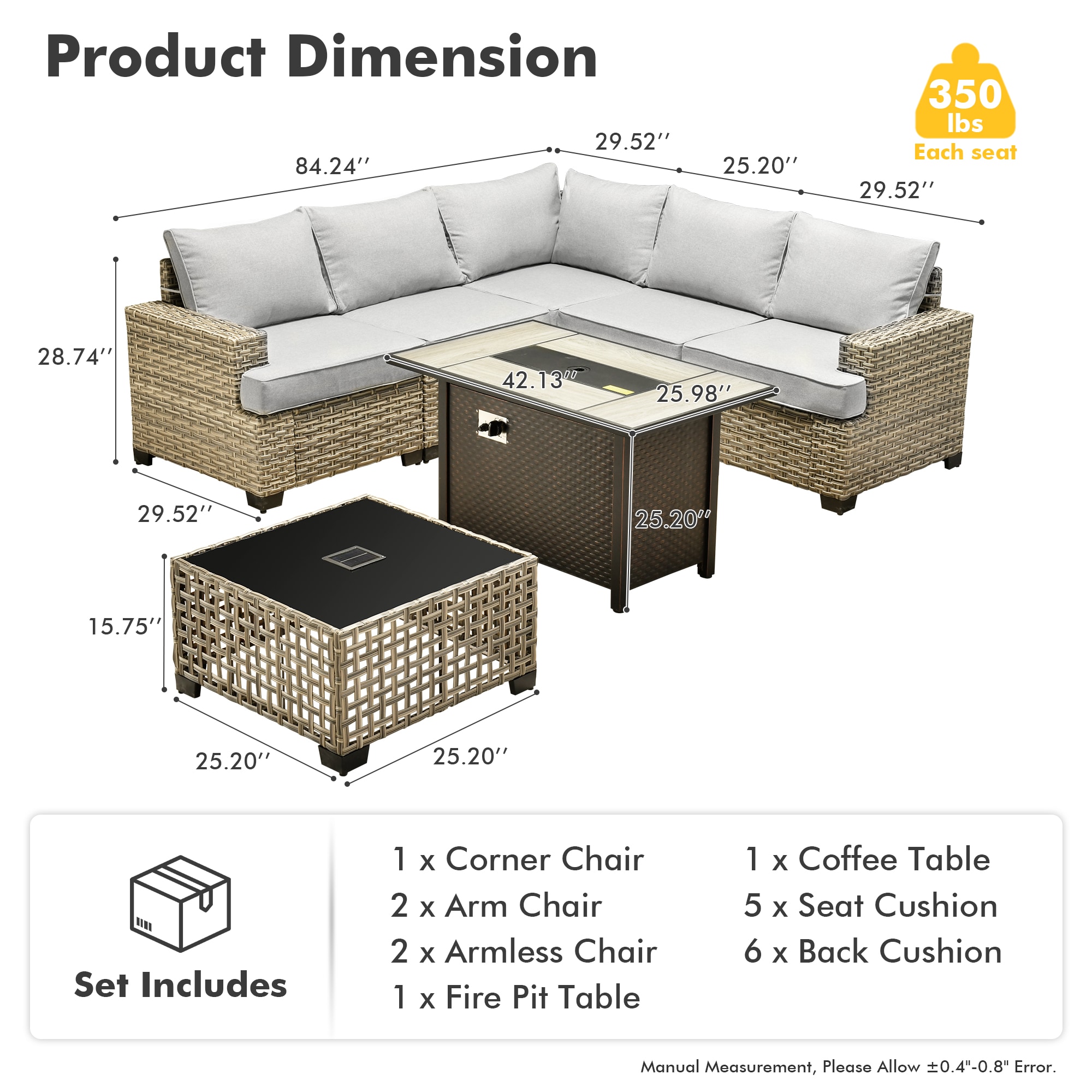 Ovios RFPTS400 Patio-Conversation-Sets - View #7