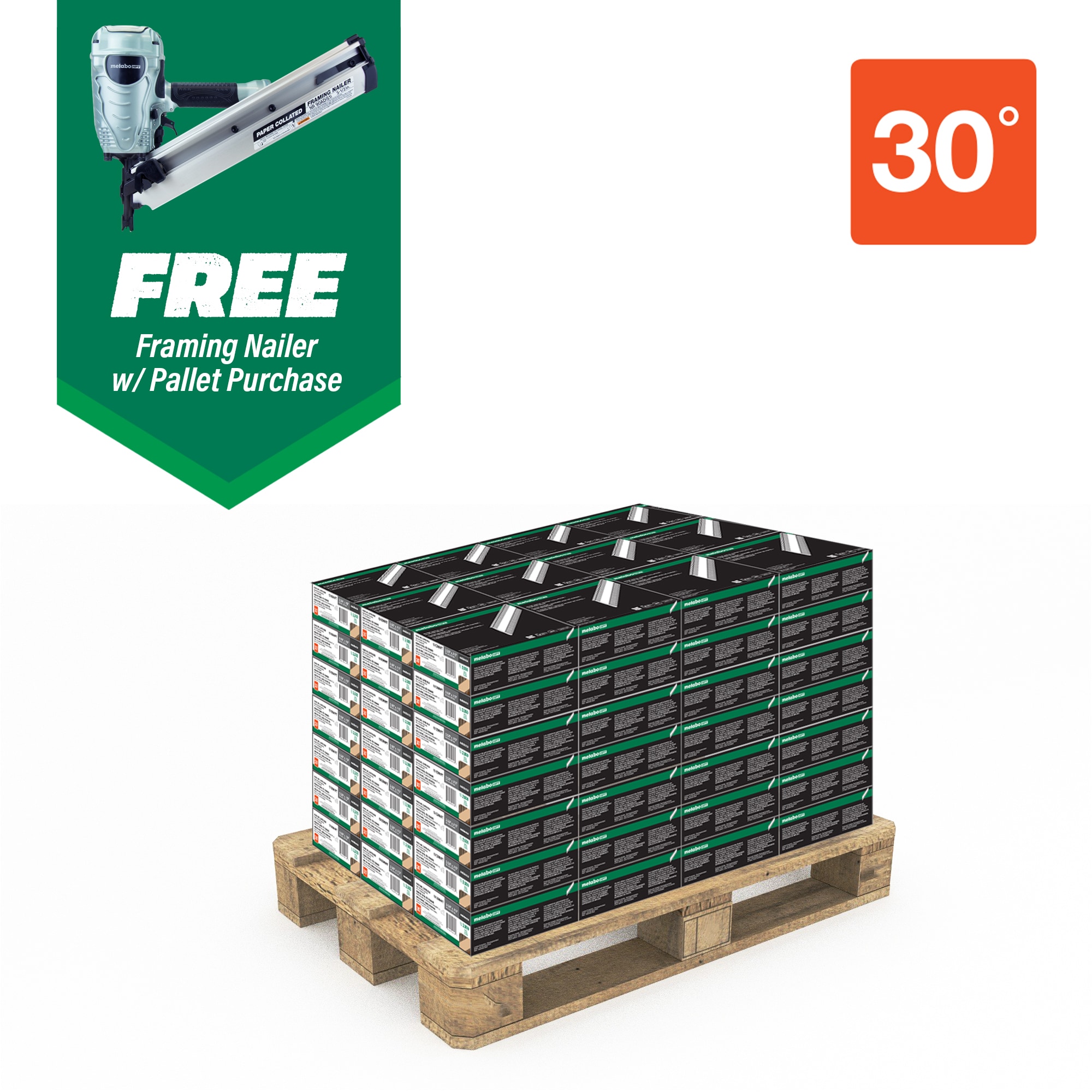 Metabo HPT 15105NR90ADS1M 3-in x 0.12-in 30 -Degree Bright Smooth Shank Collated Framing nails ( 210000 -Per Pallet )