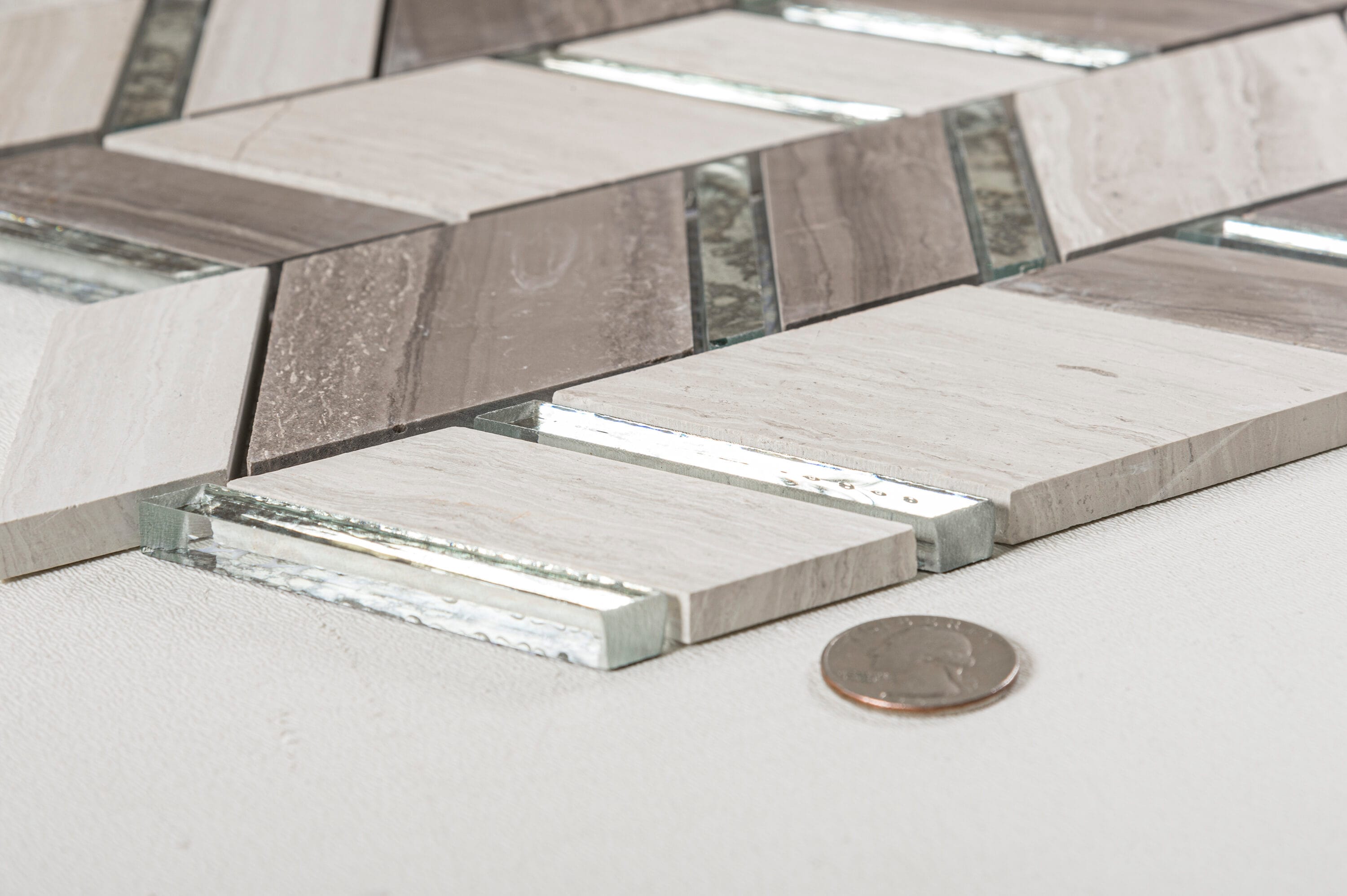 Casia Polished Brown Marble Chevron Mosaic Wall Tile