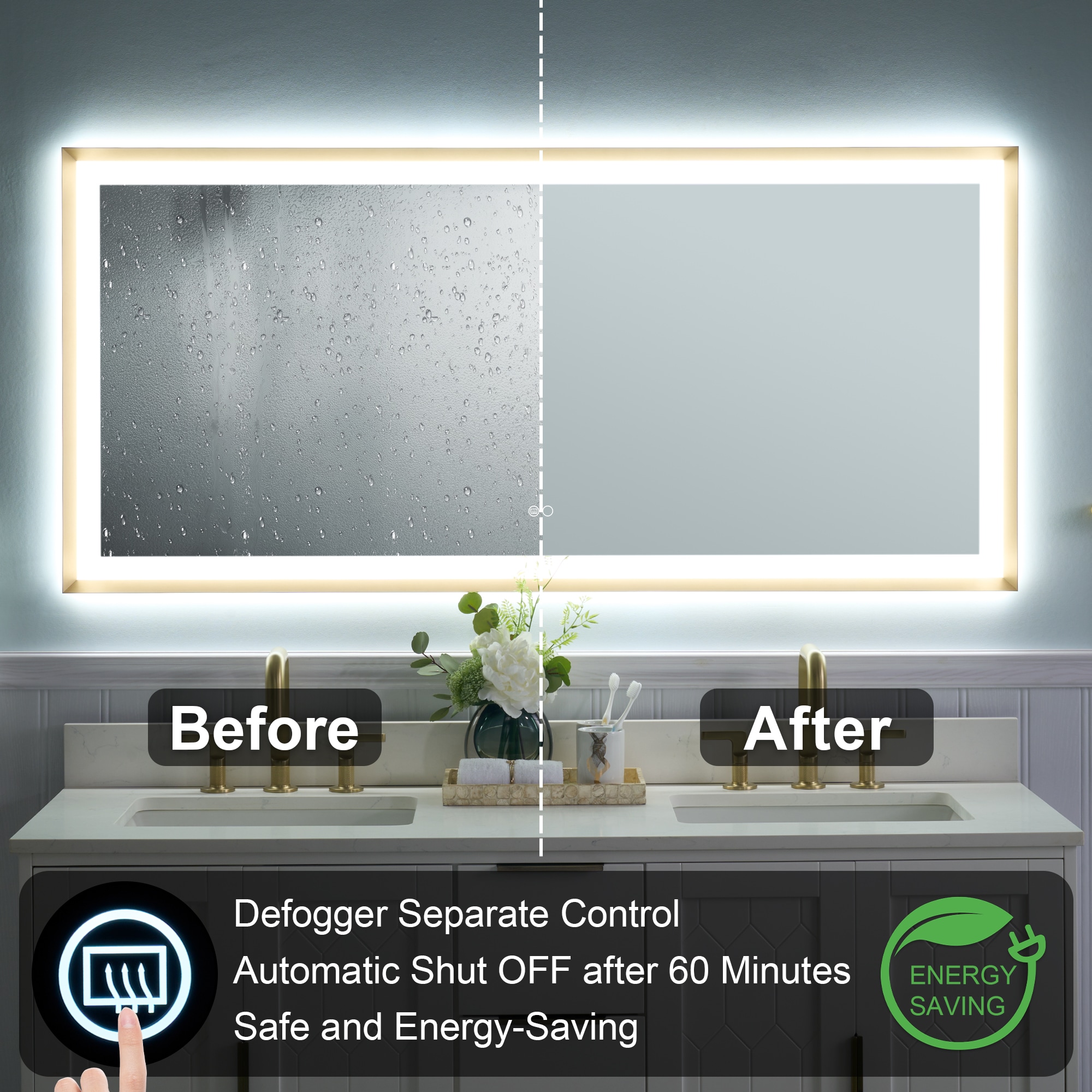 Forclover MRE-6F6028GD Framed-Bath-Mirrors - View #7