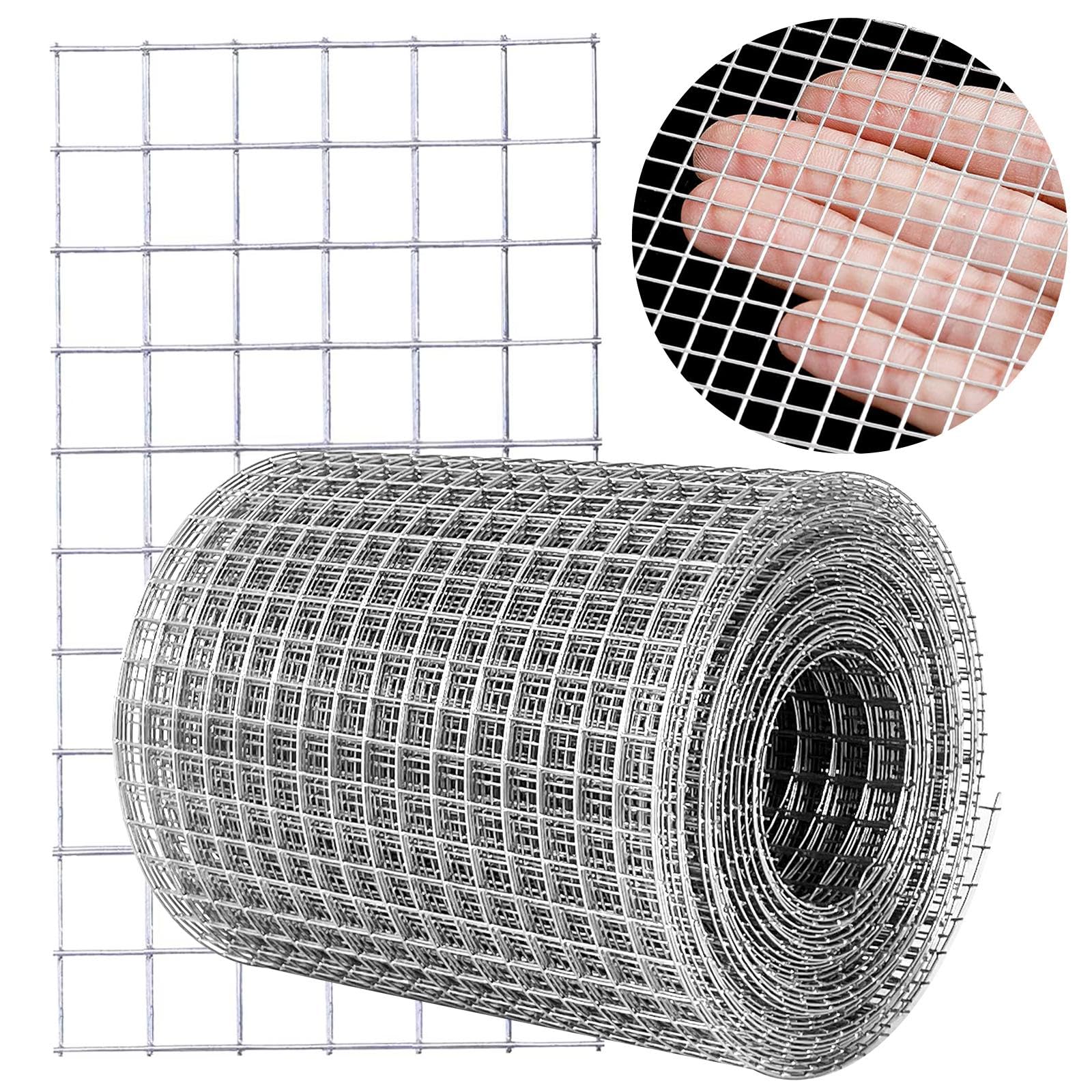 Adrinfly  Hardware Cloth 4 Inch x 10 Foot Roll Galvanized Wire Mesh 23 Gauge Quarter Inch Grid for Chicken Pen Fence Rabbit Snake Poultry