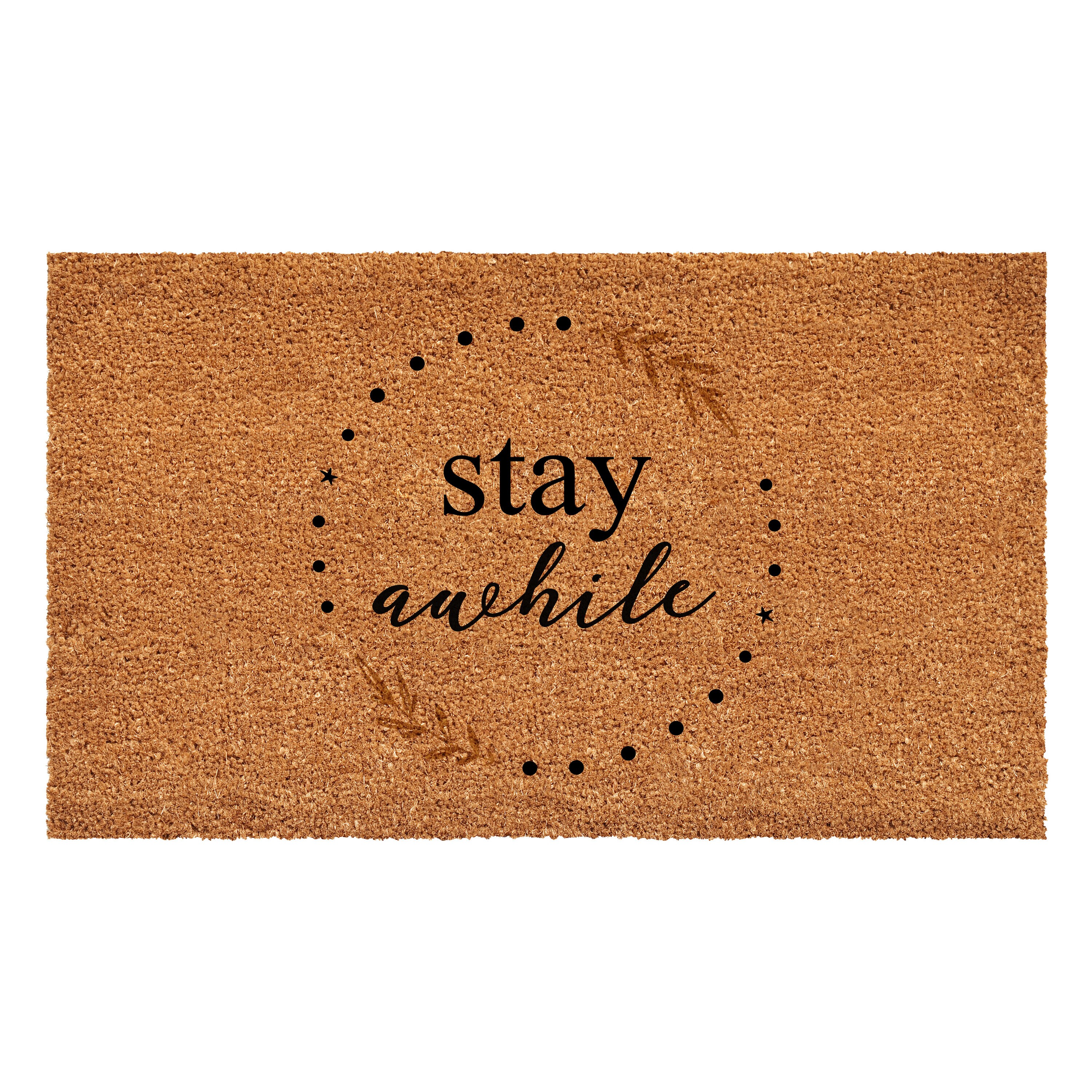 Callowaymills 108723048 Black, Natural Coir/Vinyl Rectangular Indoor or outdoor Decorative Door mat