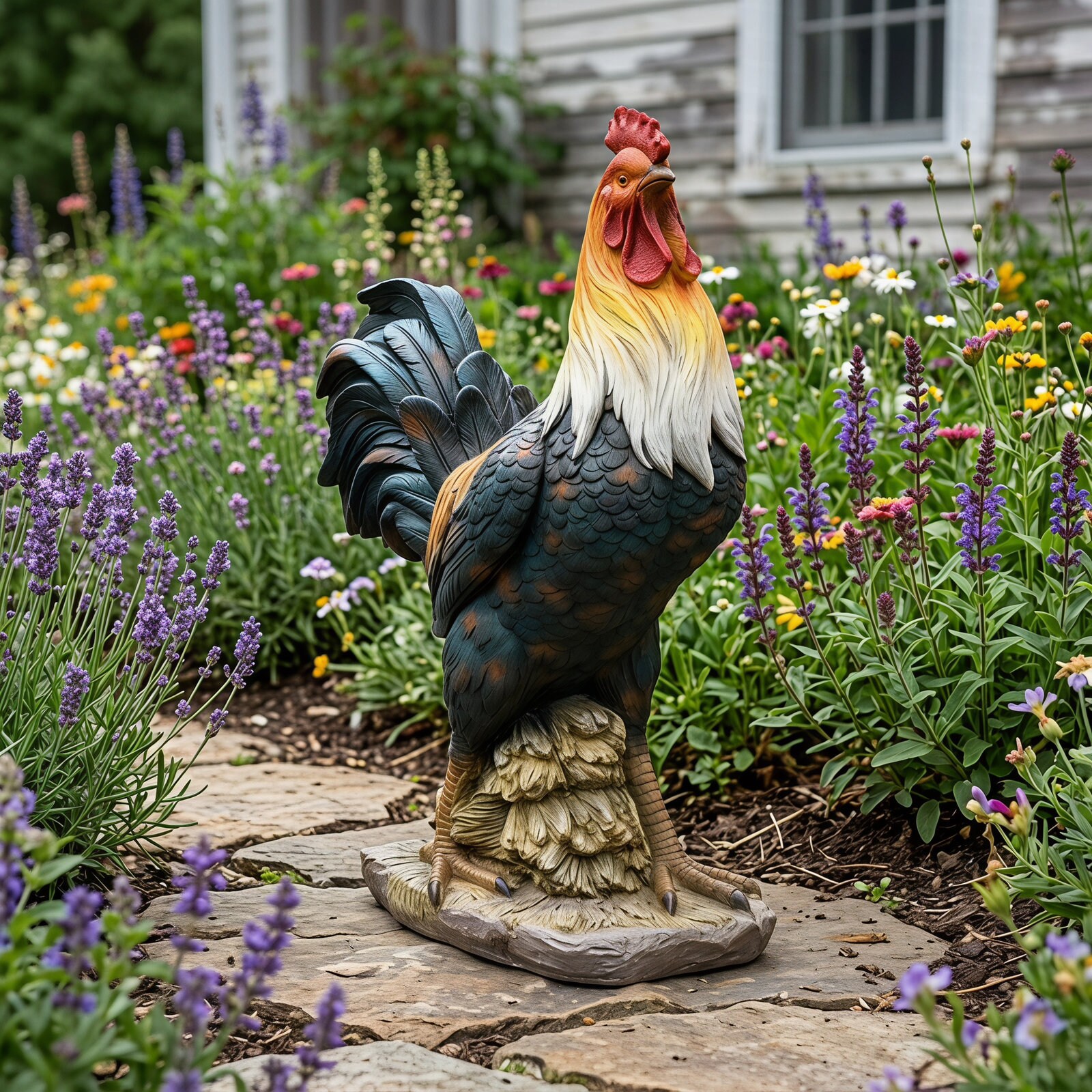 SunJet Garden Statue Rooster Realistic Fibre Reinforced Concrete Design ...
