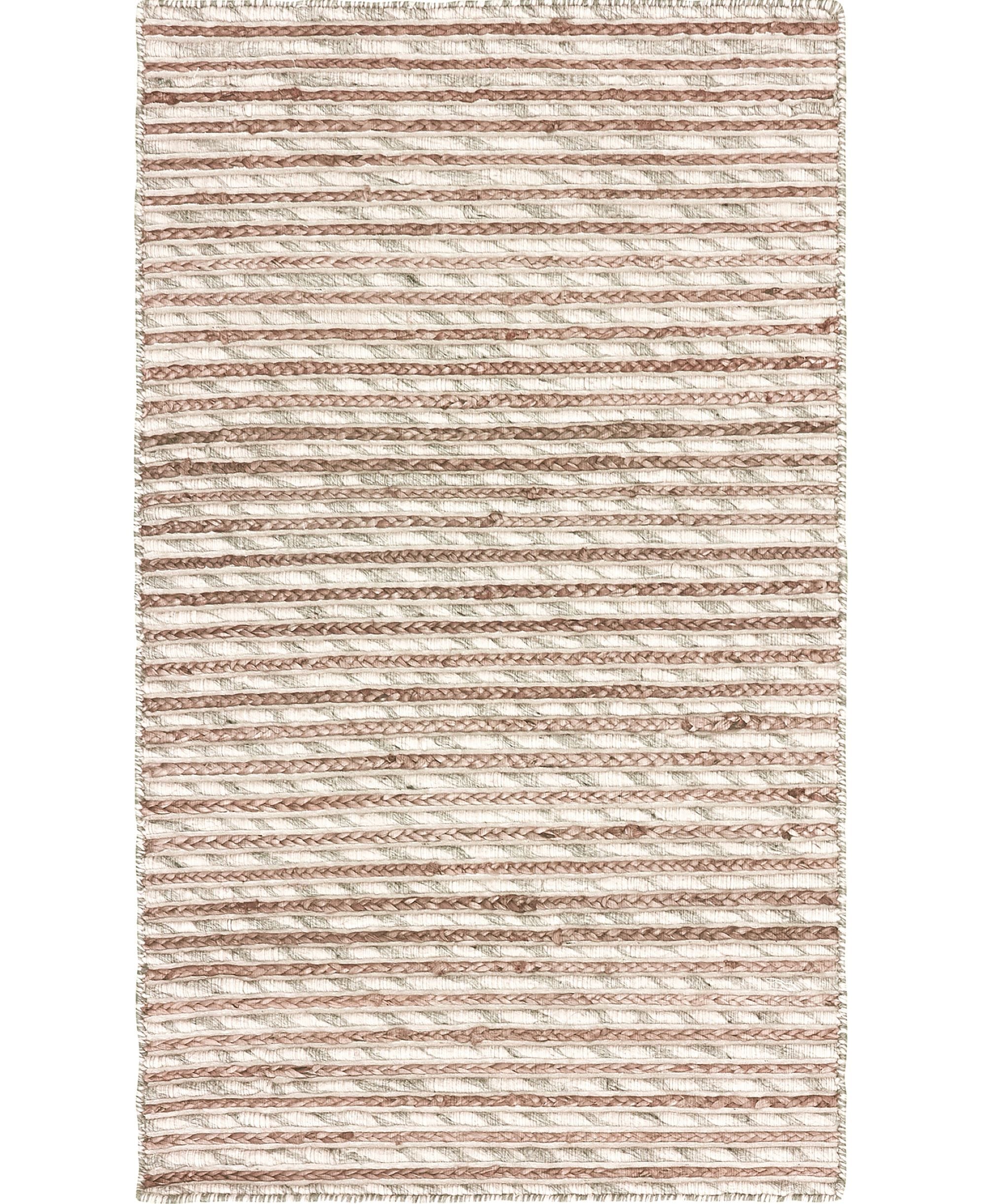 Eco-Friendly Dark Gray Striped Wool Blend 5' x 7' Area Rug