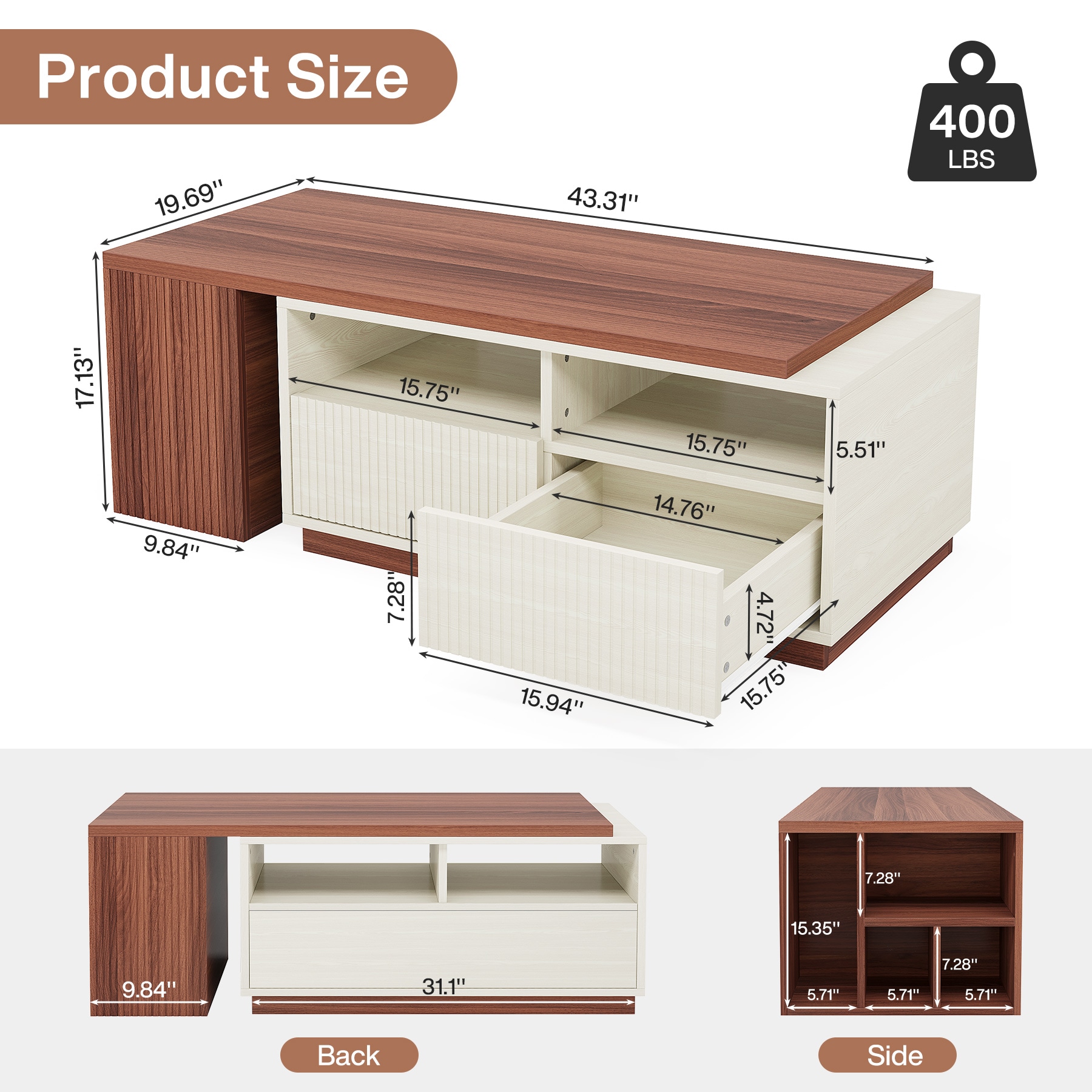 Tribesigns LWFD-SL0008 Coffee-Tables - View #8