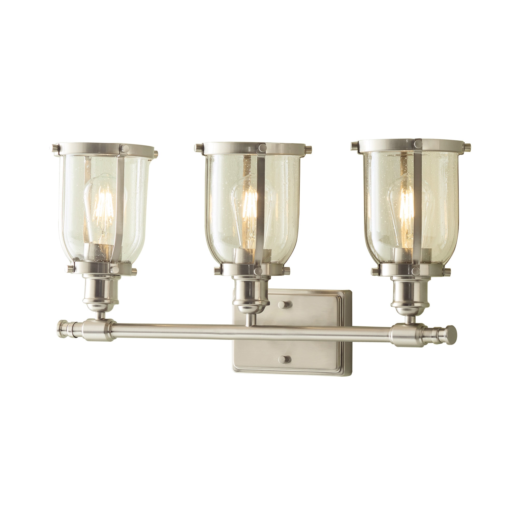 allen + roth 21.26-in 3-Light Brushed Nickel Traditional Vanity Light Bar  in the Vanity Lights department at