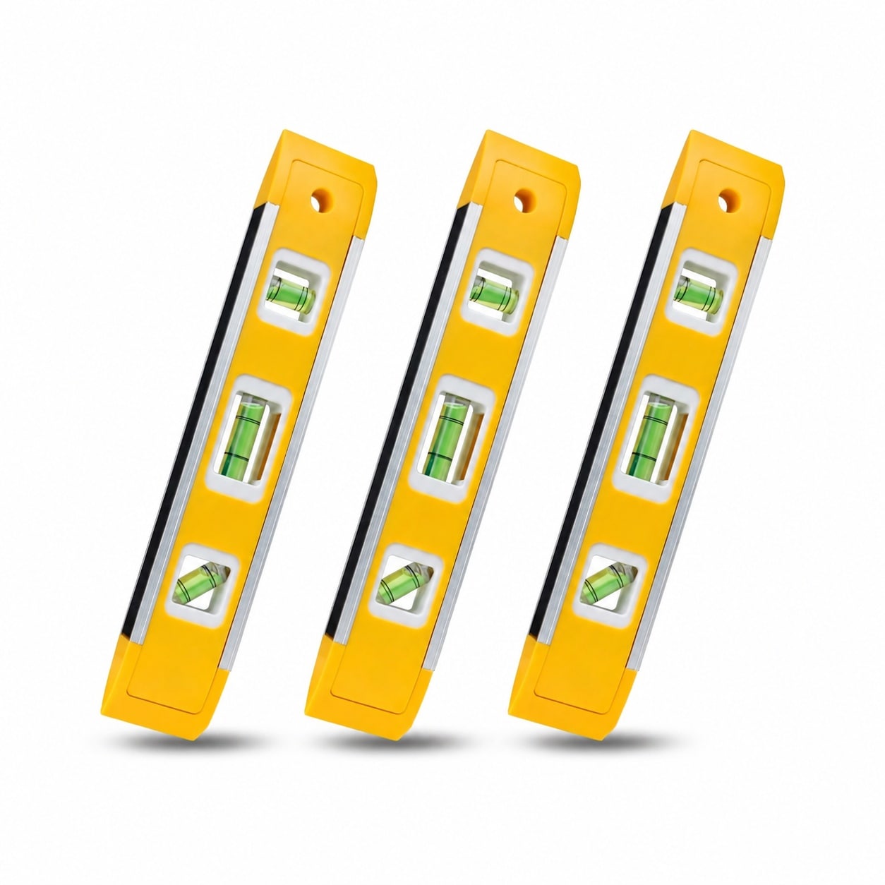Linder Group Inc Torpedo Level 9 Inch Magnetic Box Level with Three Bubble Vials for 45 Degree 90 Degree and 180 Degree Angles Shock Resistant Level Tool 3 pcs #L3UV3QFK