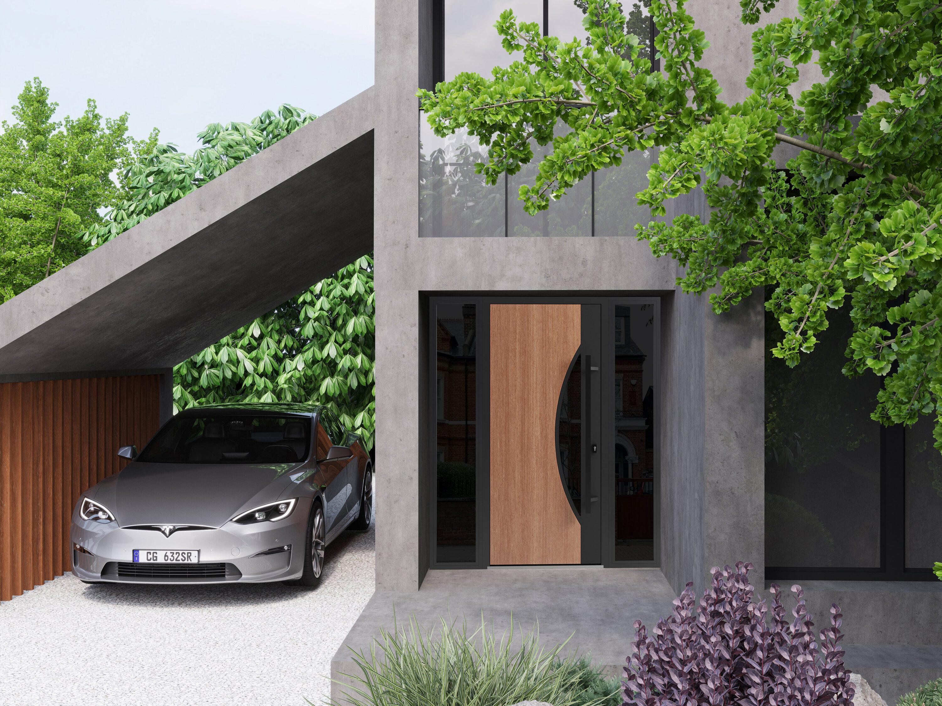 Vdom doors 1077EDOAK12361280LI Entry-Doors - View #3