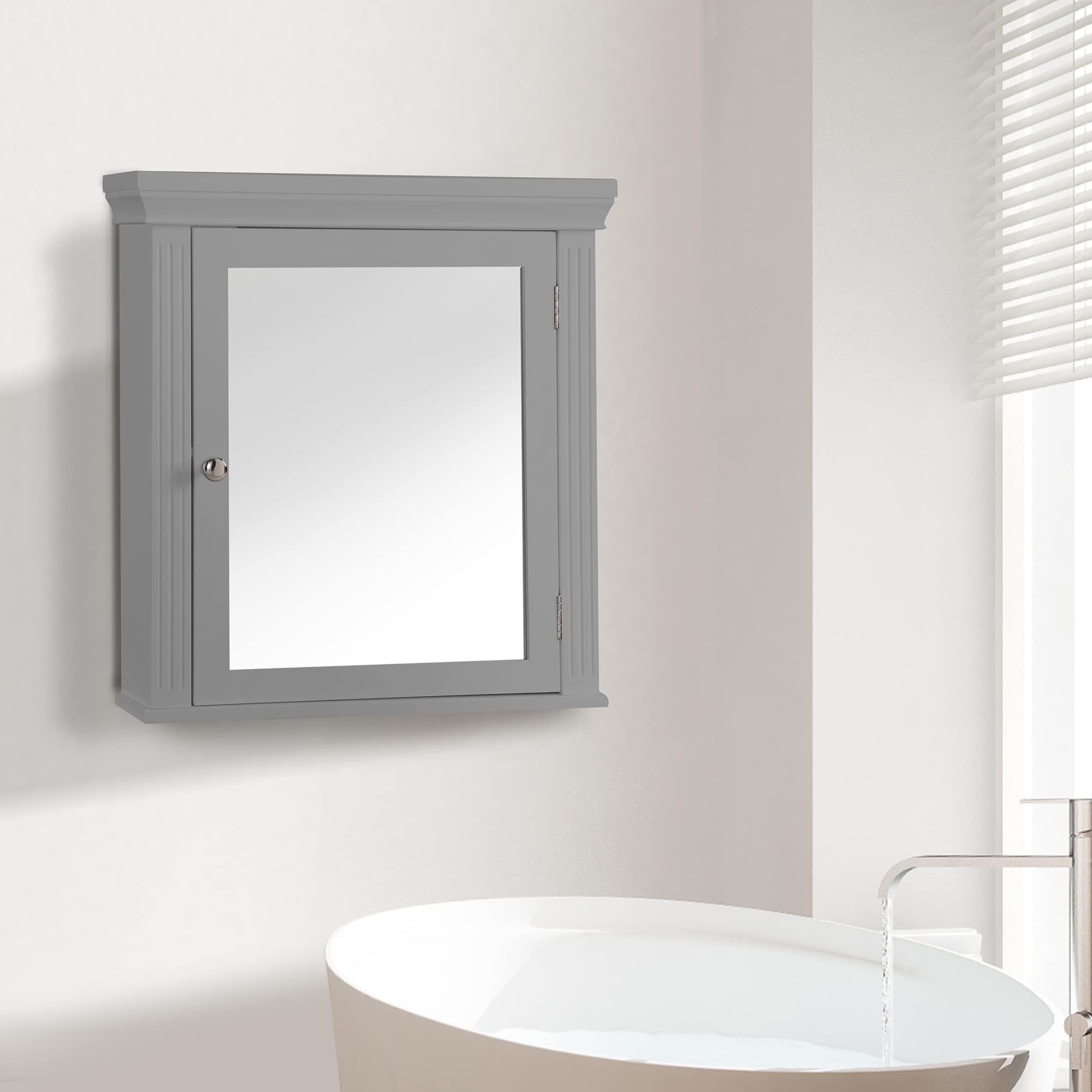 American Pride Beveled Mirror Medicine Cabinet, 12 x 36 in., Frameless