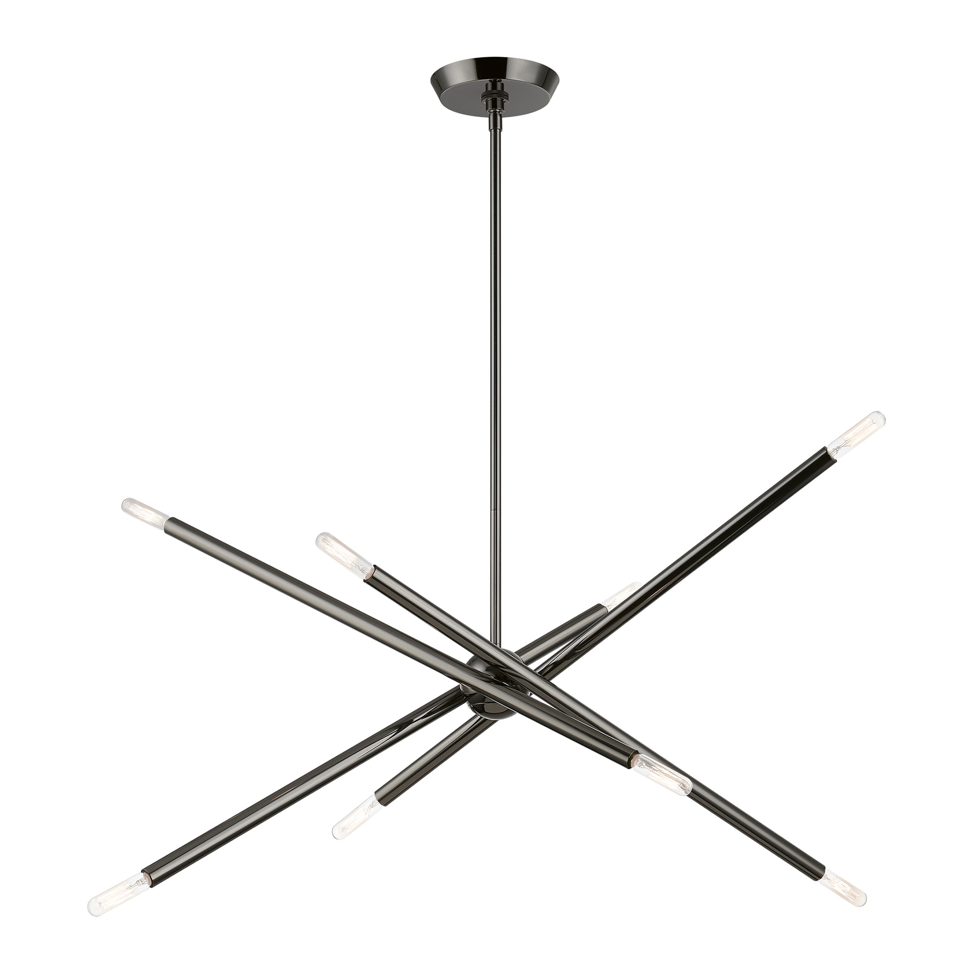 Soho Organic Asymmetrical 8-Light Black Chrome Chandelier
