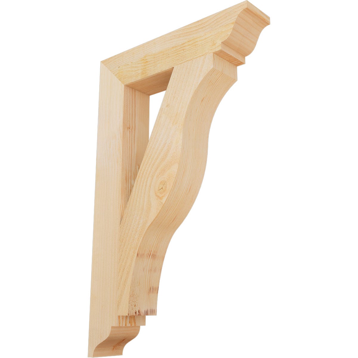 Ekena Millwork BKT04X20X32FST01RDF Funston traditional rough sawn 4-in x 20-in x 32-in Douglas fir Brown Wood Standard bracket