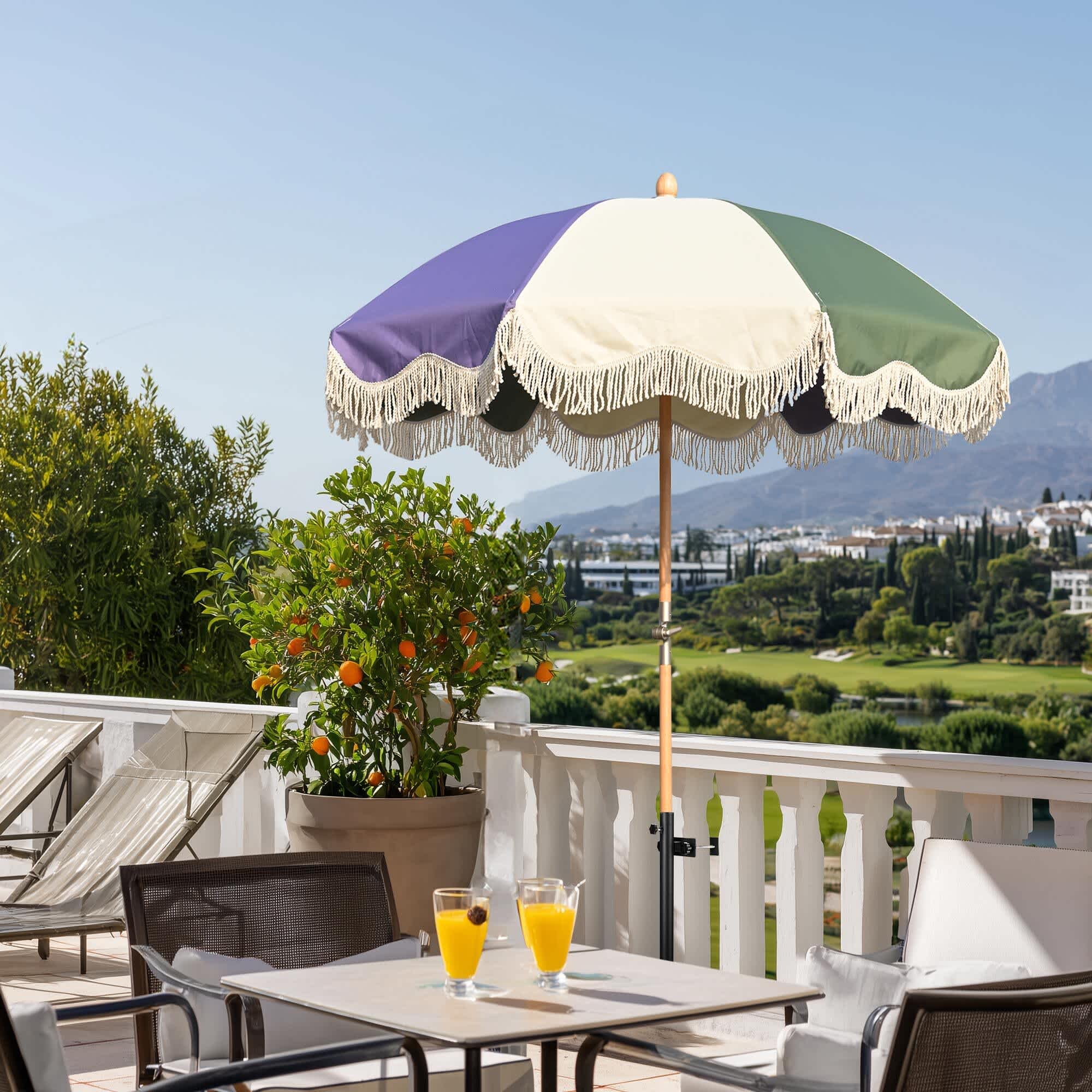 brylane home patio umbrella BrylaneHome 61/2 Ft. x 10 Ft. Oversized Rectangular Umbrella