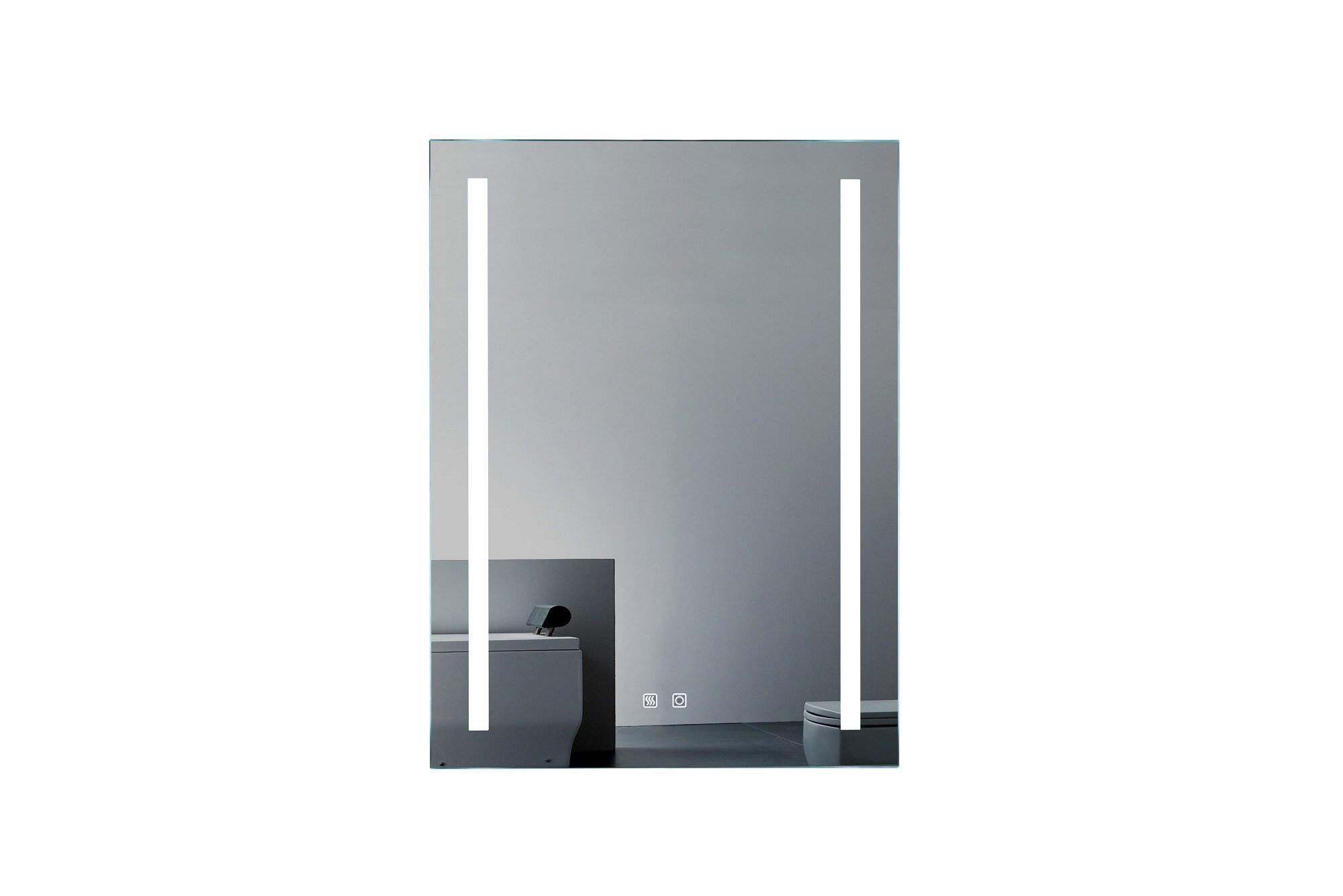 ExBrite JS-2432-2-N-X Xero 24-in x 32-in Beveled Frameless Rectangle Dimmable Lighted Fog Free Bathroom Vanity Mirror ( Warm white 5,000K color temperature )