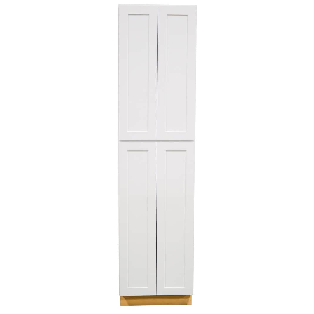 Procraft Cabinetry 24 In W X 96 H D White Birch Door Pantry Fully Assembled Plywood Cabinet Recessed Panel Shaker Style The Kitchen Cabinets Department At Lowes Com