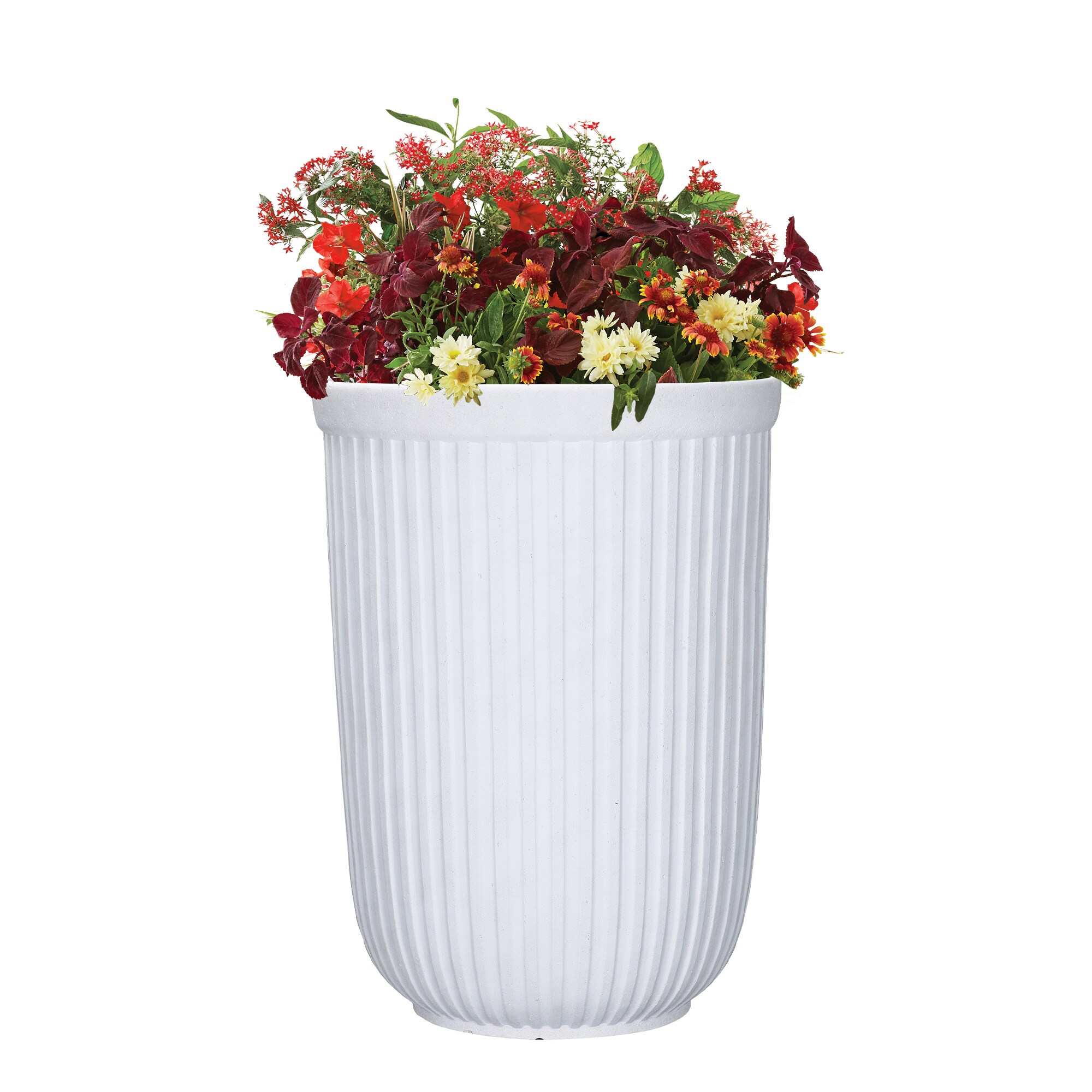 Origin 21 Round 14.8-in W Large White Recycled plastic Contemporary/Modern Indoor/Outdoor Planter with Drainage Holes