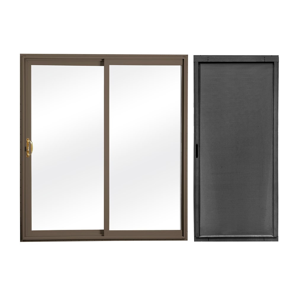 RELIABILT  72-in x 80-in Terratone Vinyl Universal Sliding Double Patio Door with Screen
