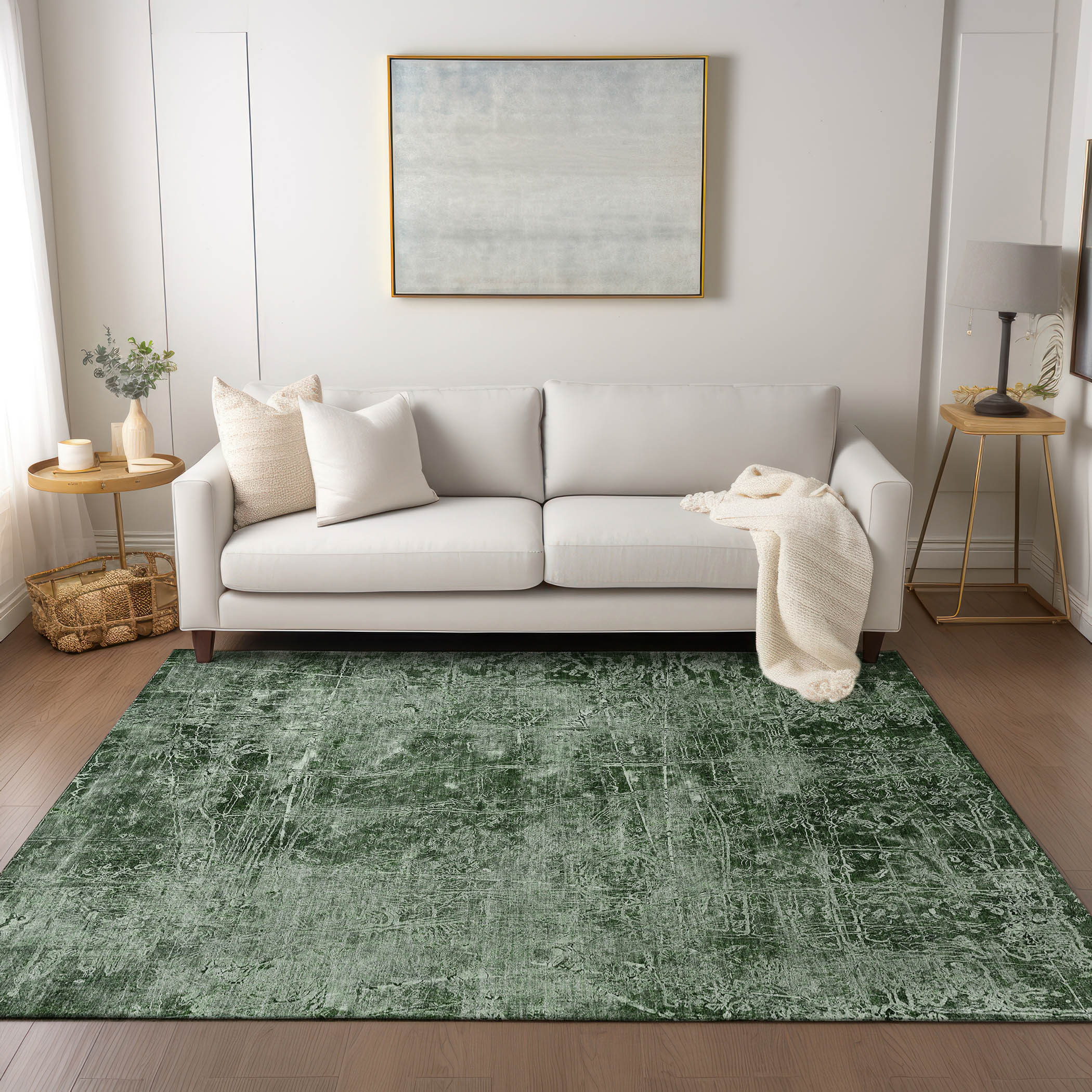 Addison Rugs ACN559EM9X12 Chantille ACN559EM 9 x 12 (ft) Polyester Emerald Rectangular Indoor/Outdoor Abstract Machine washable Area rug