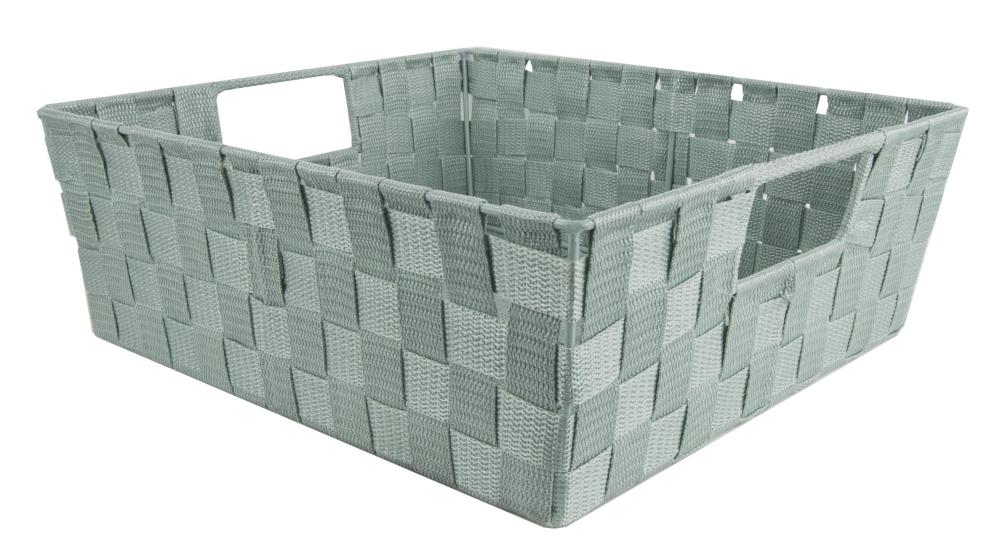 Home Basics 13-in W x 5-in H x 15-in D Mint Wicker Stackable Bin at ...