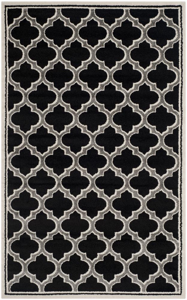 Safavieh AMT412G-5 Moroccan 5 x 8 (ft) Loomed Polypropylene Anthracite/Ivory Rectangular Indoor/Outdoor Trellis Area rug