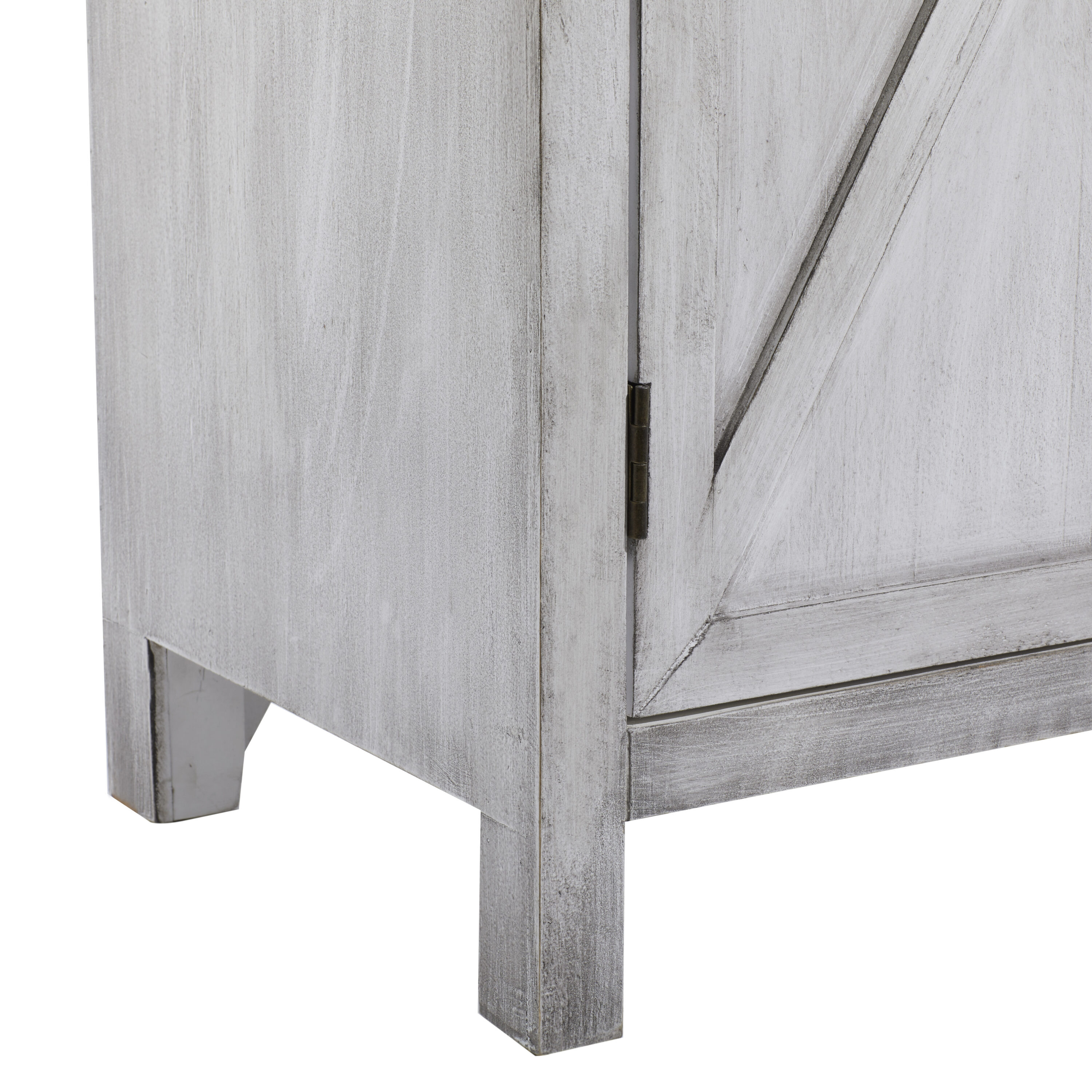 Walker Edison - 68” Modern Farmhouse Sliding Door Storage Cabinet - Brushed White