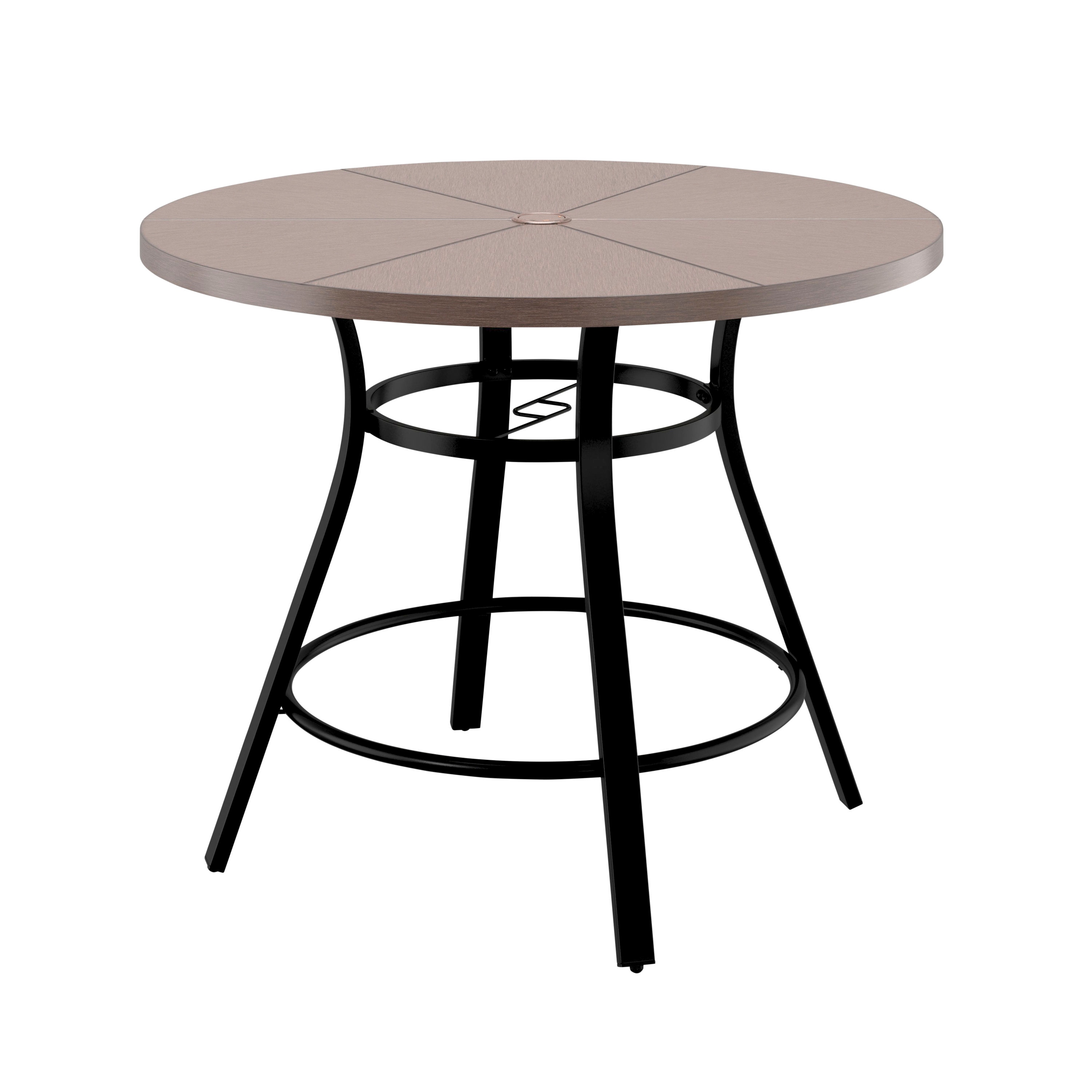 Glenwood Round Outdoor Dining Table 48-in W x 48-in L with Umbrella Hole | - Style Selections FTS61368
