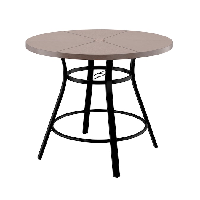 Style Selections Glenwood Round Outdoor, 48 Round Patio Table With Umbrella Hole