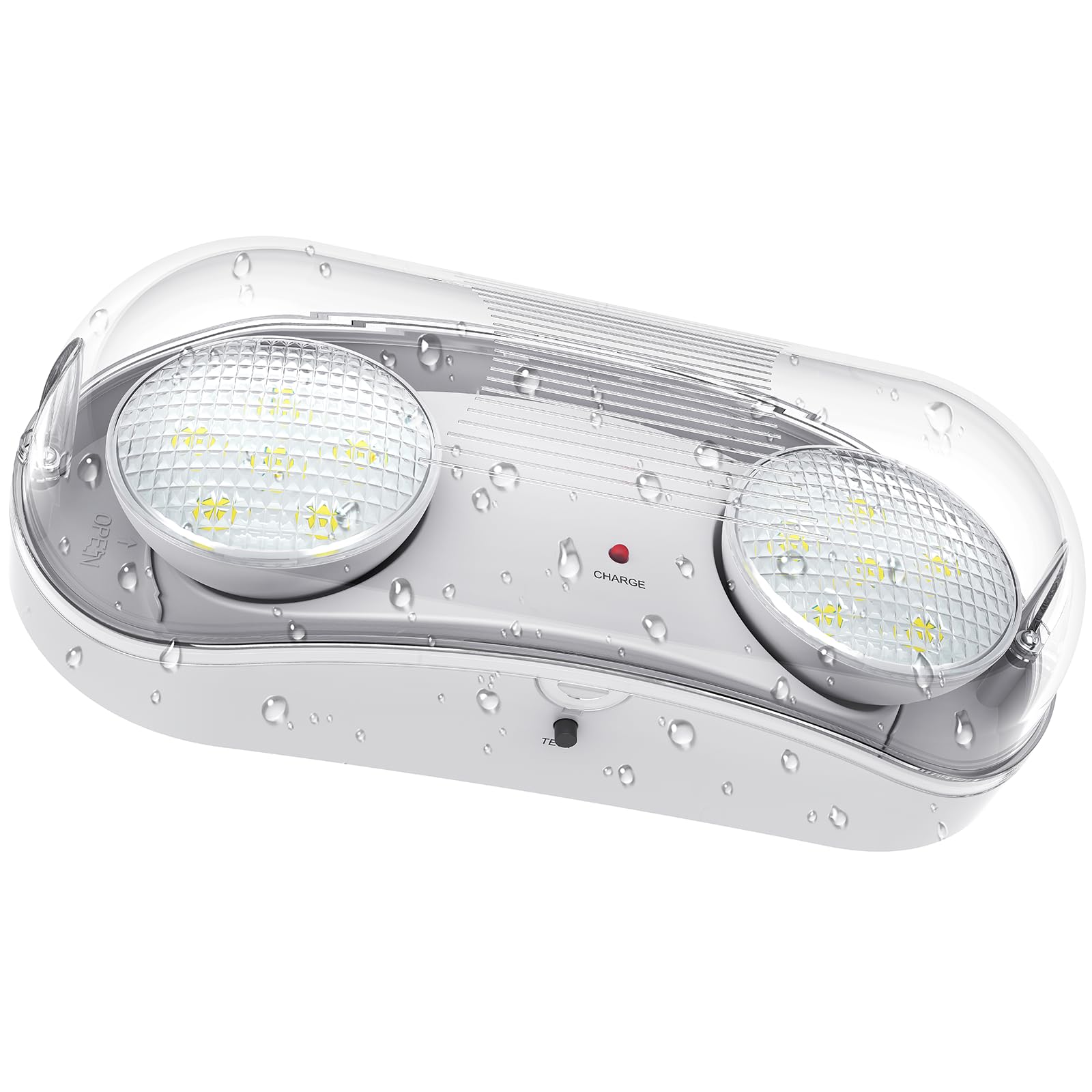 Oyezvary  Outdoor Emergency Light Battery Backup Hardwired Wet Location LED Egress Lighting Waterproof Commercial Fixture 120-347V UL Listed 1 Pack