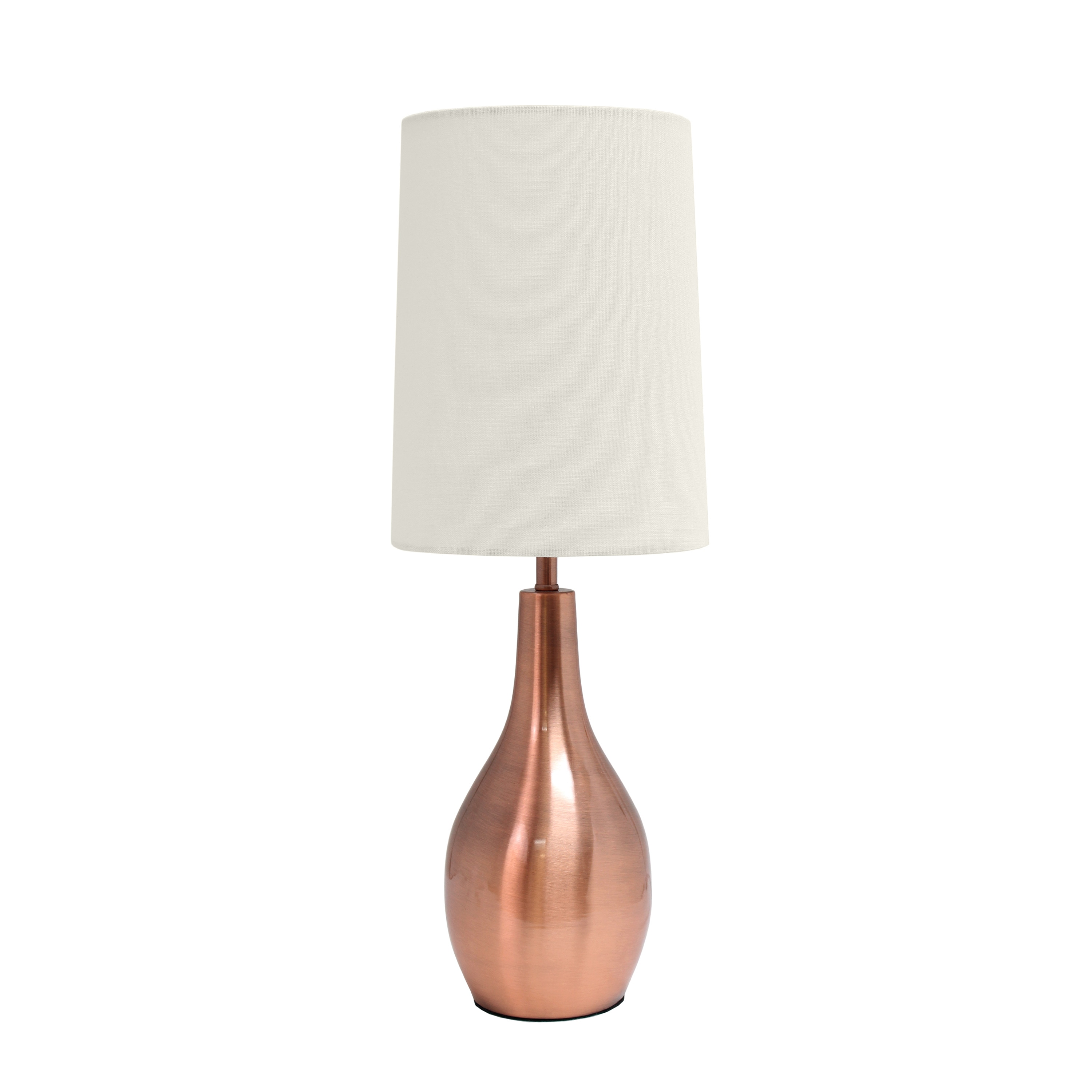 Creekwood Home CWT-2038-RG 19.5-in Rose Gold LED Rotary socket Table Lamp with Fabric Shade