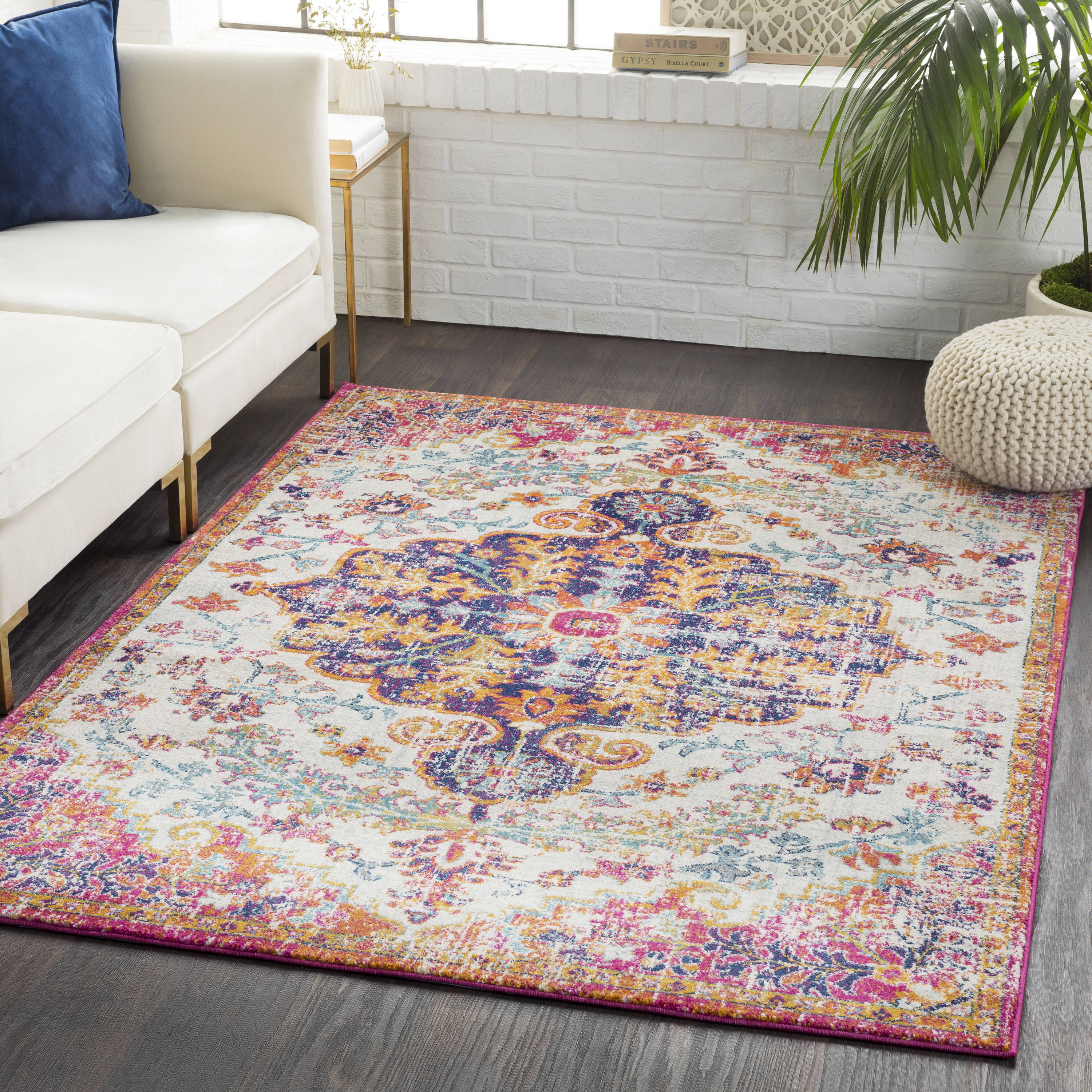 Surya HAP1066-710103 Harput 8 X 10 (ft) Garnet Indoor Medallion Vintage Area Rug