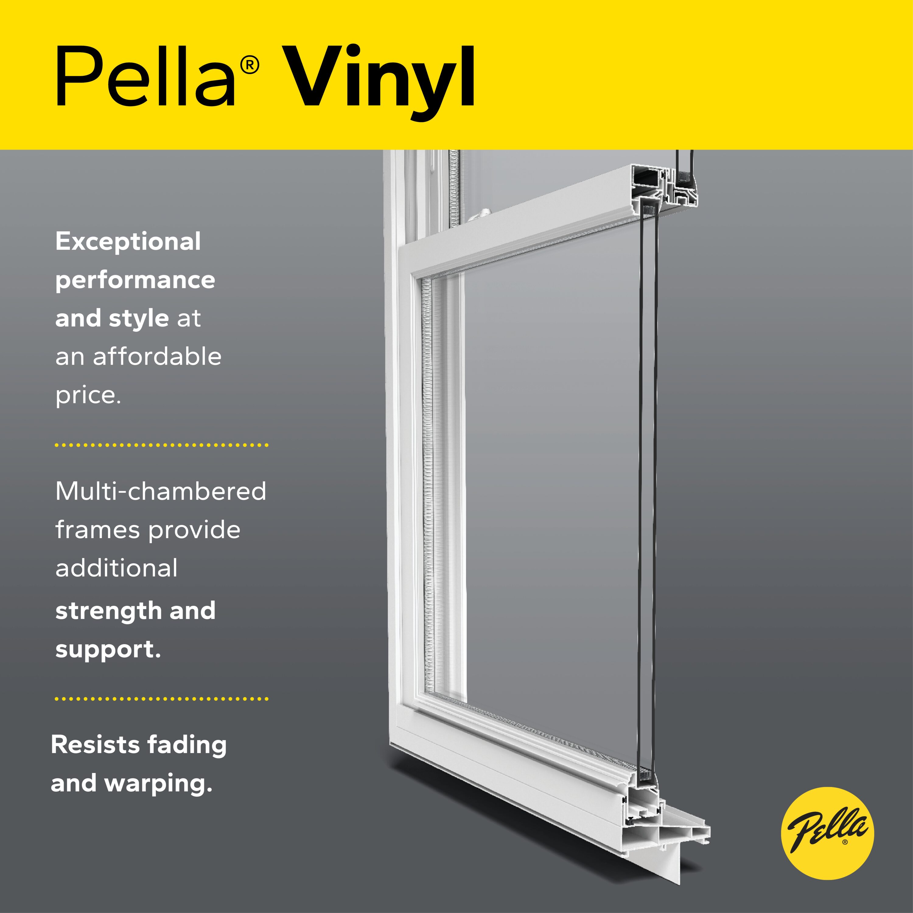 Pella 150 Series 47.5-in x 35.5-in x 1.31-in Jamb Left-operable Vinyl ...