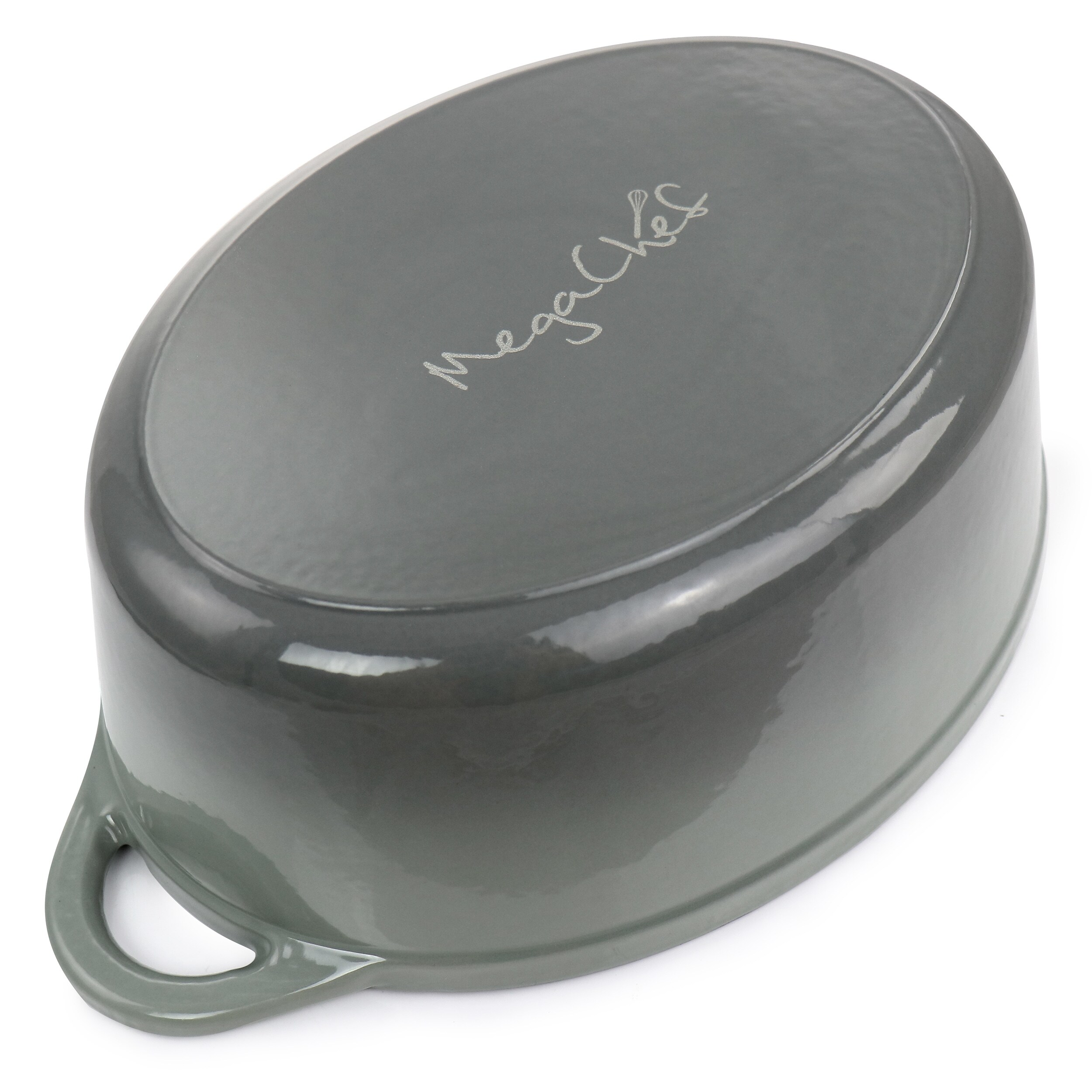 Gray 7-Quart Oval Enameled Cast Iron Casserole Dish