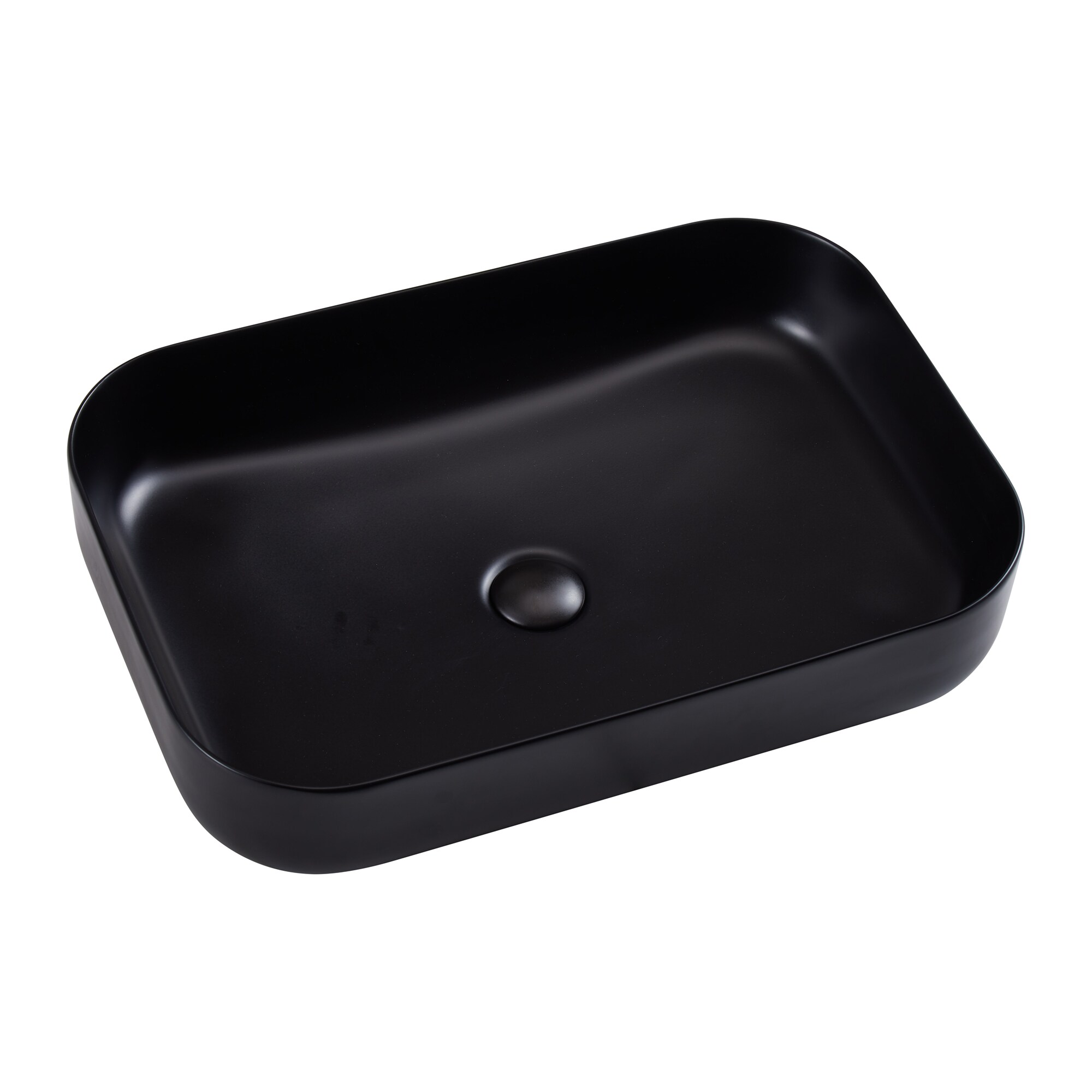CASAINC MH-BS058-162 Black Ceramic Vessel Rectangular Modern Bathroom Sink (23.62-in x 16.34-in)