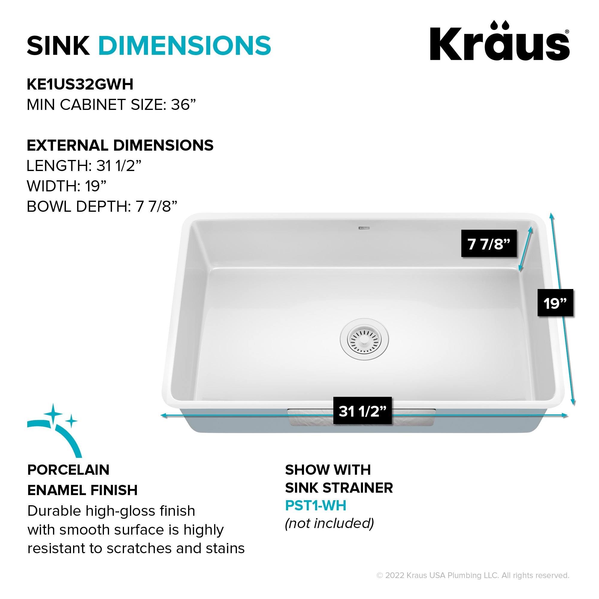 Kraus KE1US32GWH Kitchen-Sinks - View #6