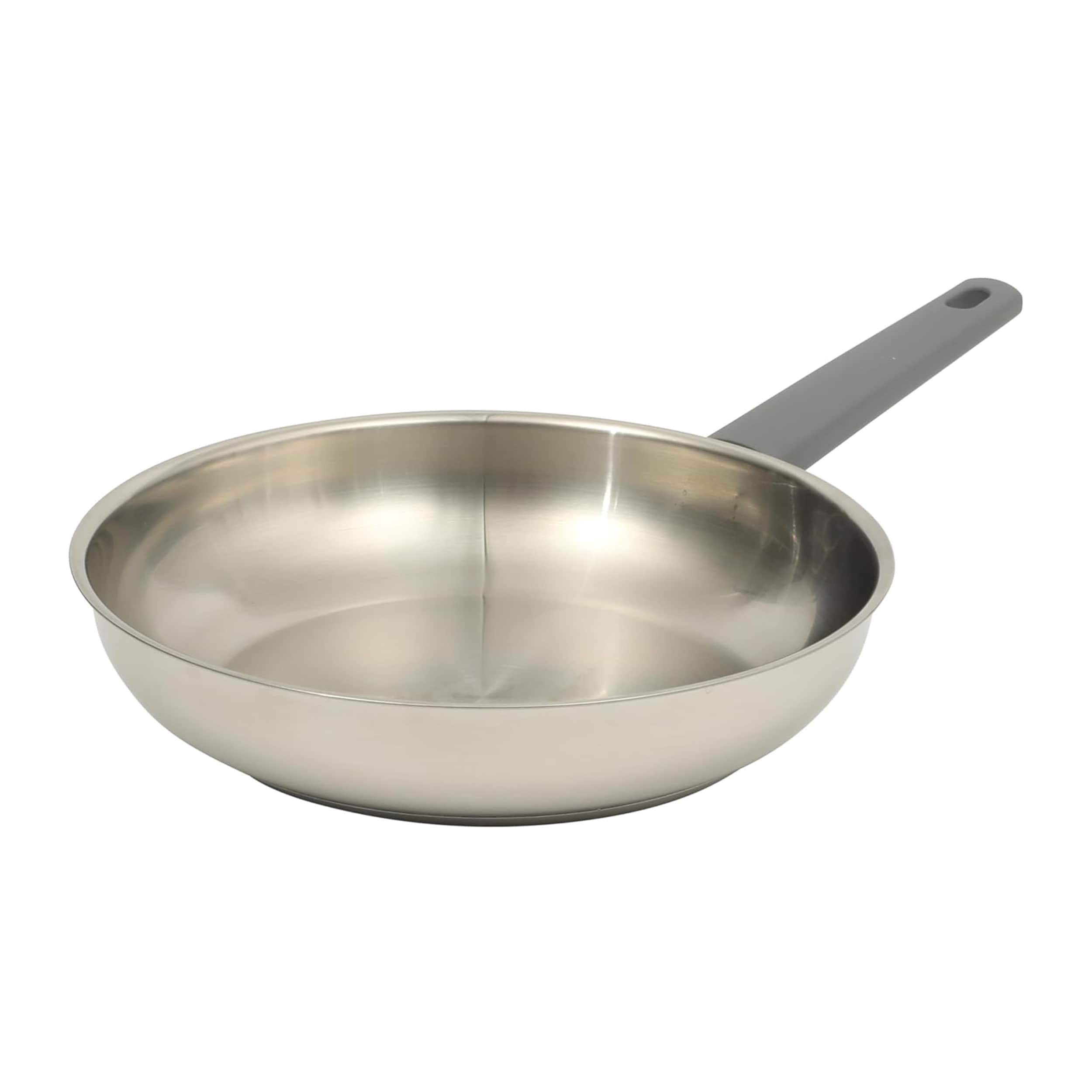 Oster  Beauford 10 Inch Stainless Steel Frying Pan with Soft-Touch Handle in Silver