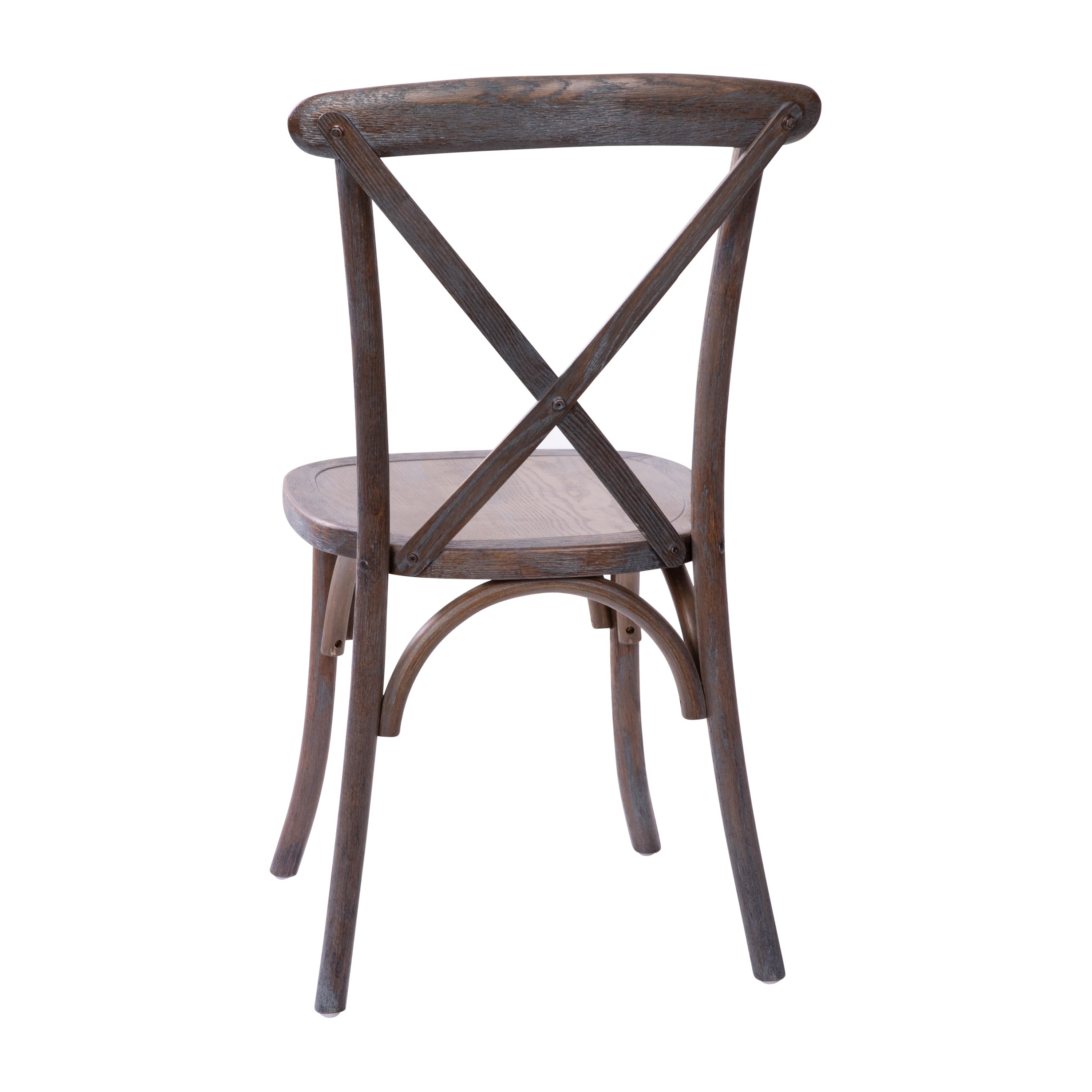 Elegant Elmwood Dark Driftwood X-Back Dining Chair