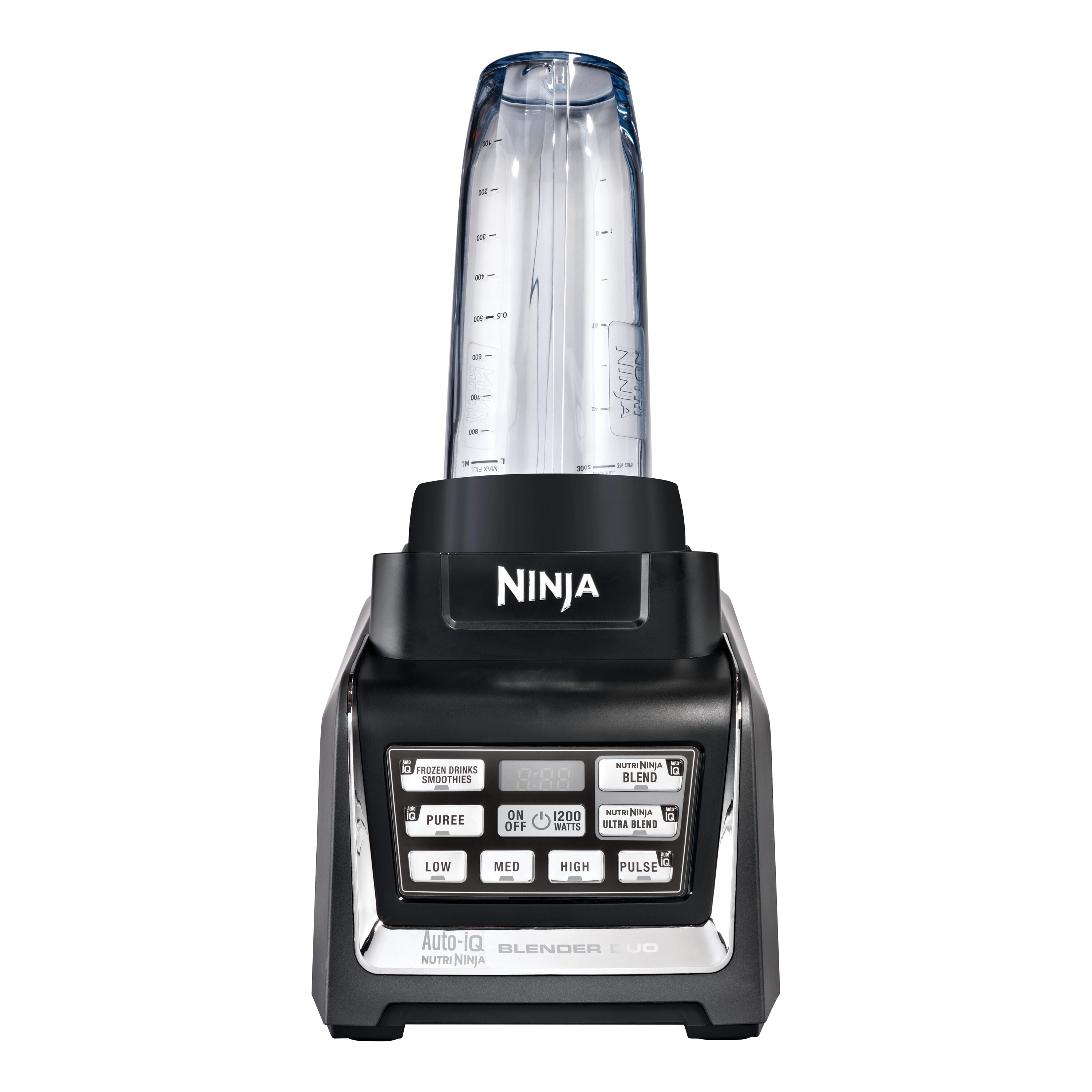 Ninja Nutri Blender Pro with Auto iQ 1100 Peak Watt Personal Blender 1100 W  24 fl oz 2 Speed Settings 2.60 ft 120 V AC Cloud Silver Black - Office Depot