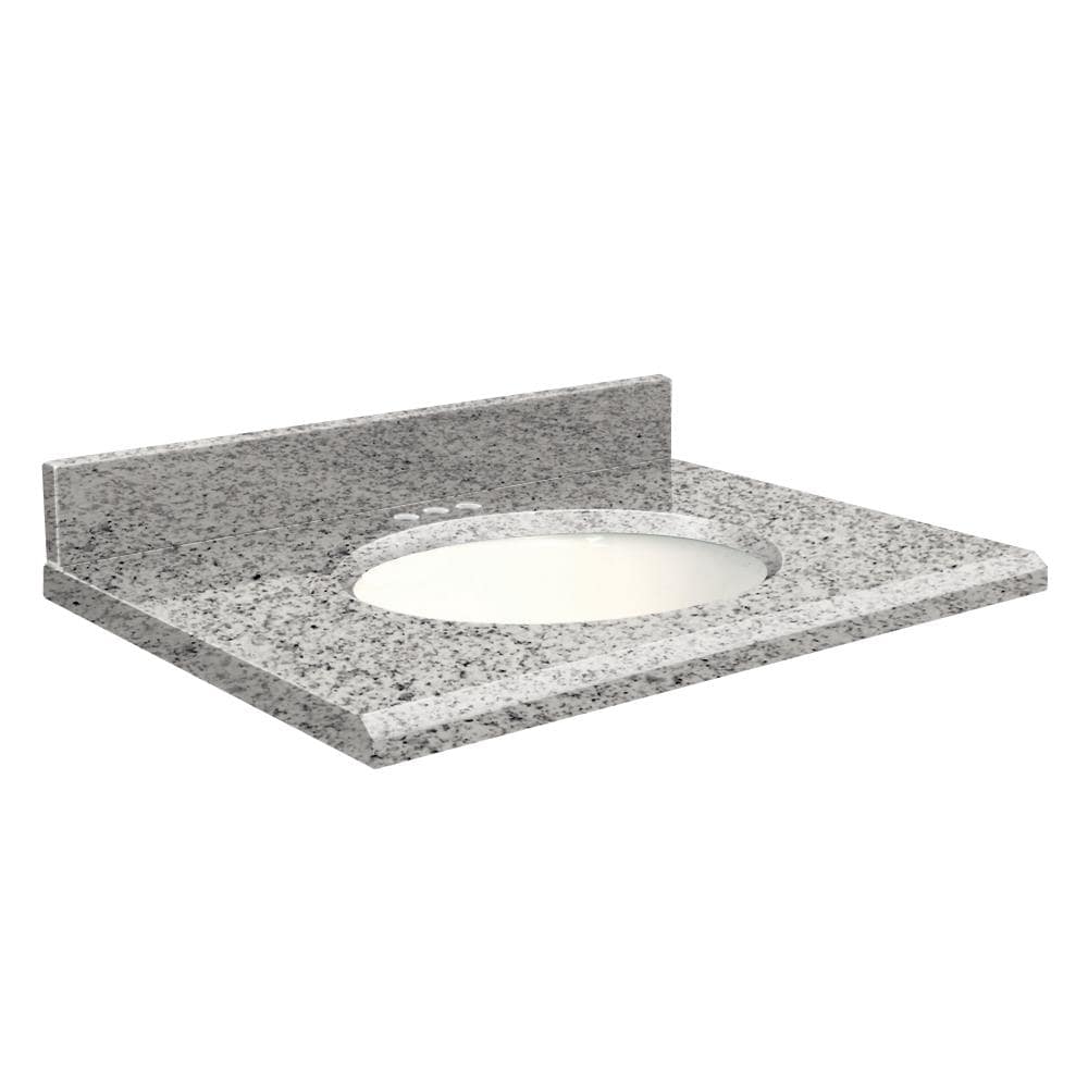 Transolid 37-in Rosselin White Granite Single Sink Bathroom Vanity Top