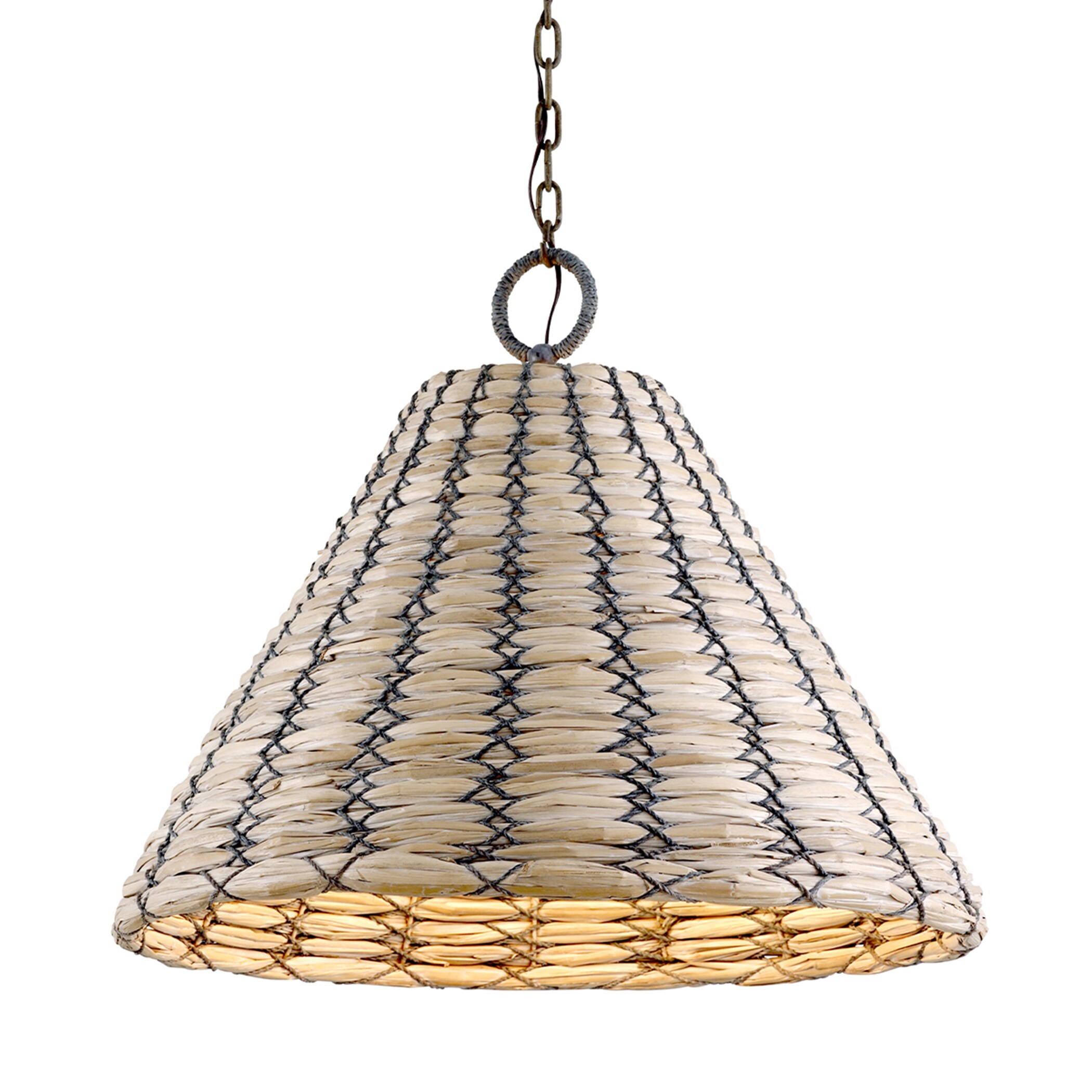 Troy Lighting F7214 Solana Earthen Bronze Rustic Opal Glass Cone Hanging Pendant Light