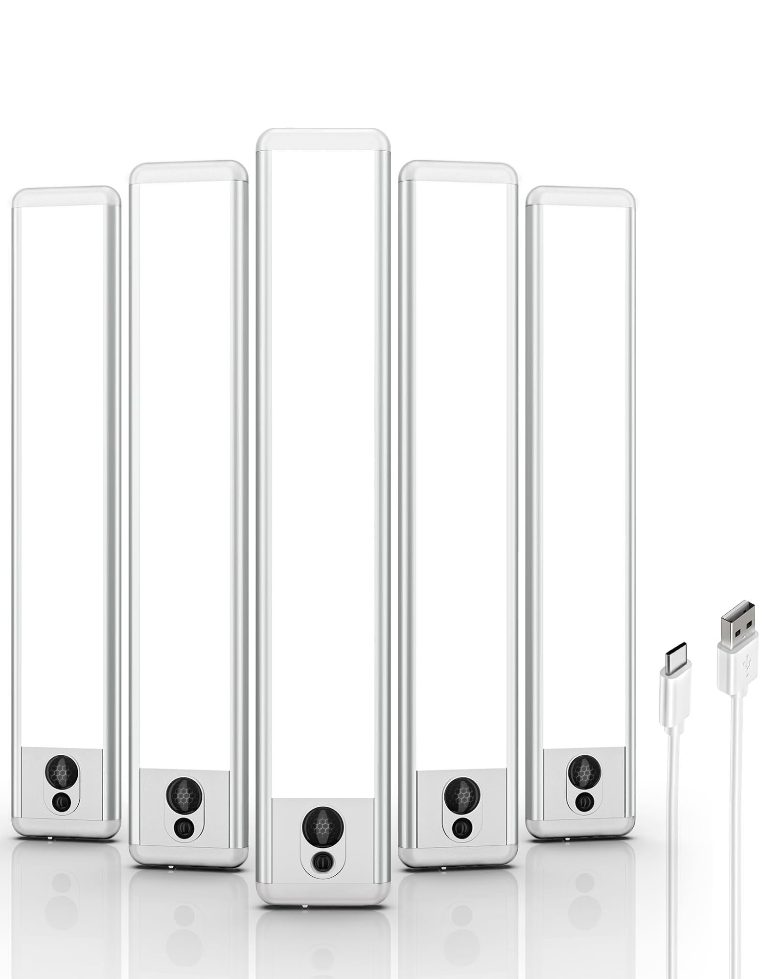 EZVALO LY-23-5-WH 9in 5pk Under Cabinet Light Bar Motion Sensor LED Closet Lights: Remote Control Cool White