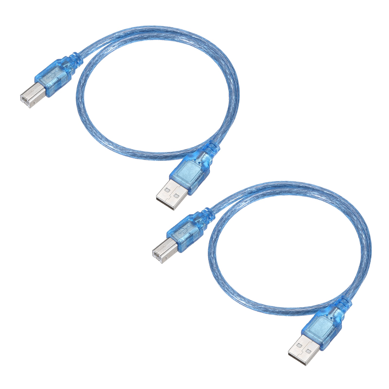 Unique Bargains - 2pcs USB 2.0 Printer Cable 1.6ft USB Type A Male to Type B Male High Speed Scan...
