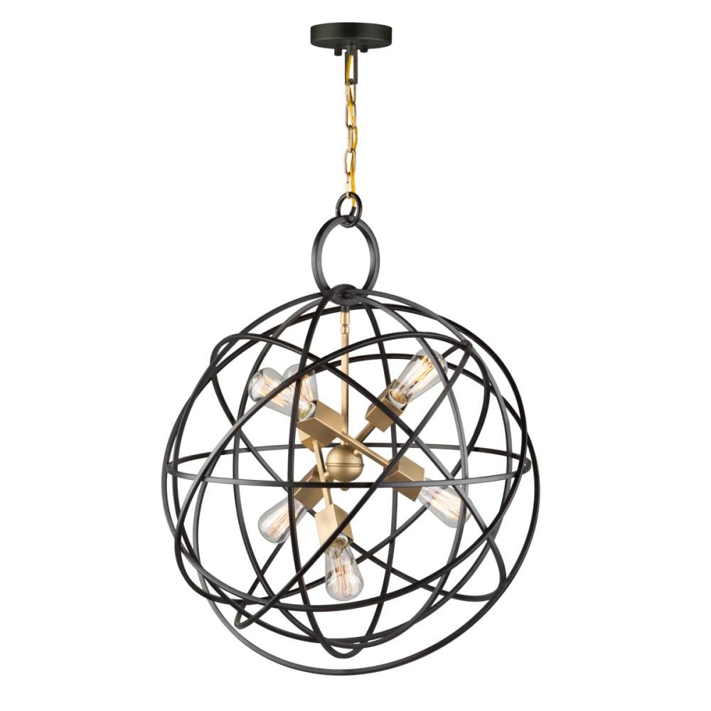 ARTCRAFT AC10956 Orbit 6 -Light Oil-rubbed Bronze Transitional For Use in Bedrooms, Dining Rooms, Foyers, Kitchens, Living Rooms Chandelier