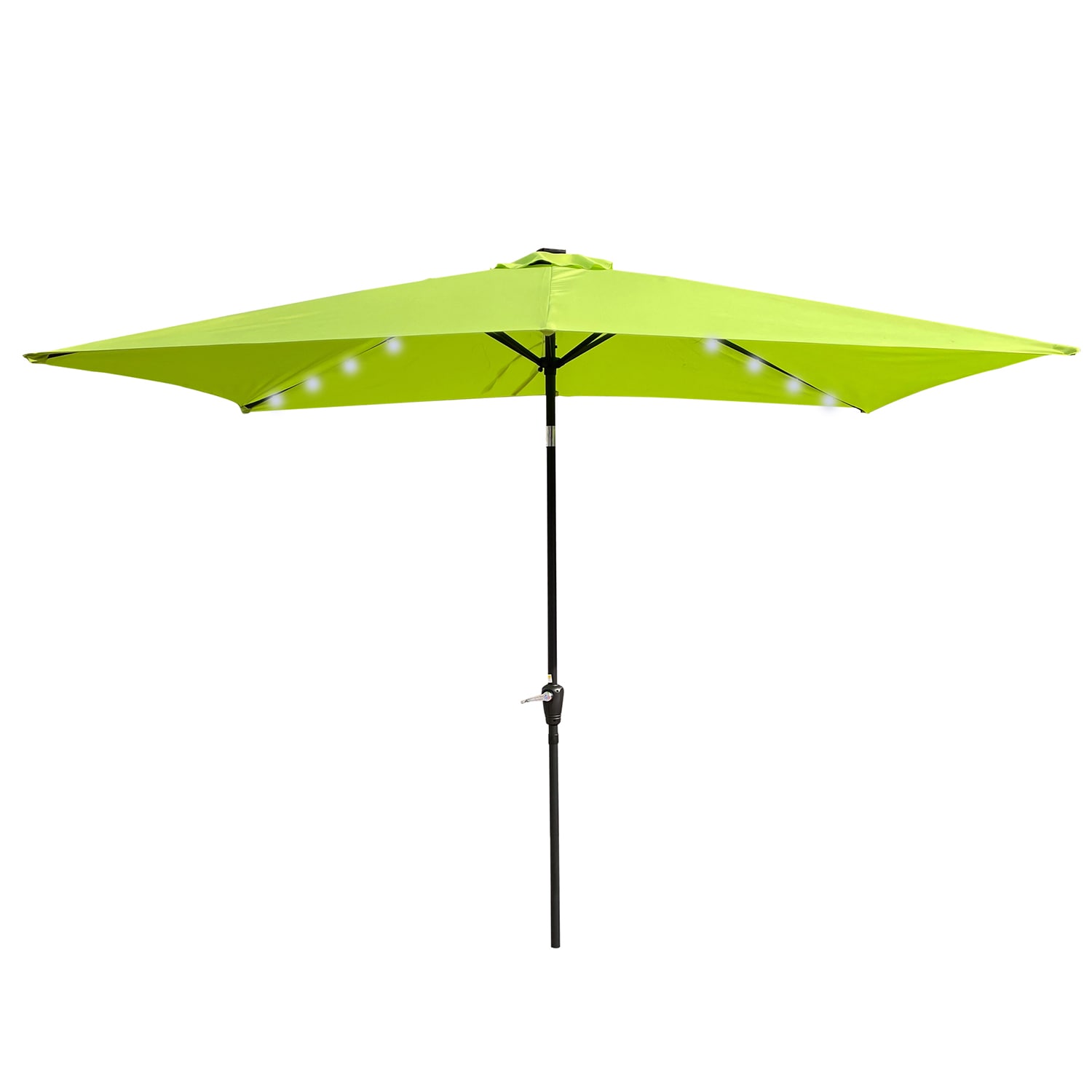 SINOFURN SYA810033RD 10-ft Steel Green Market Patio Umbrella with Lights