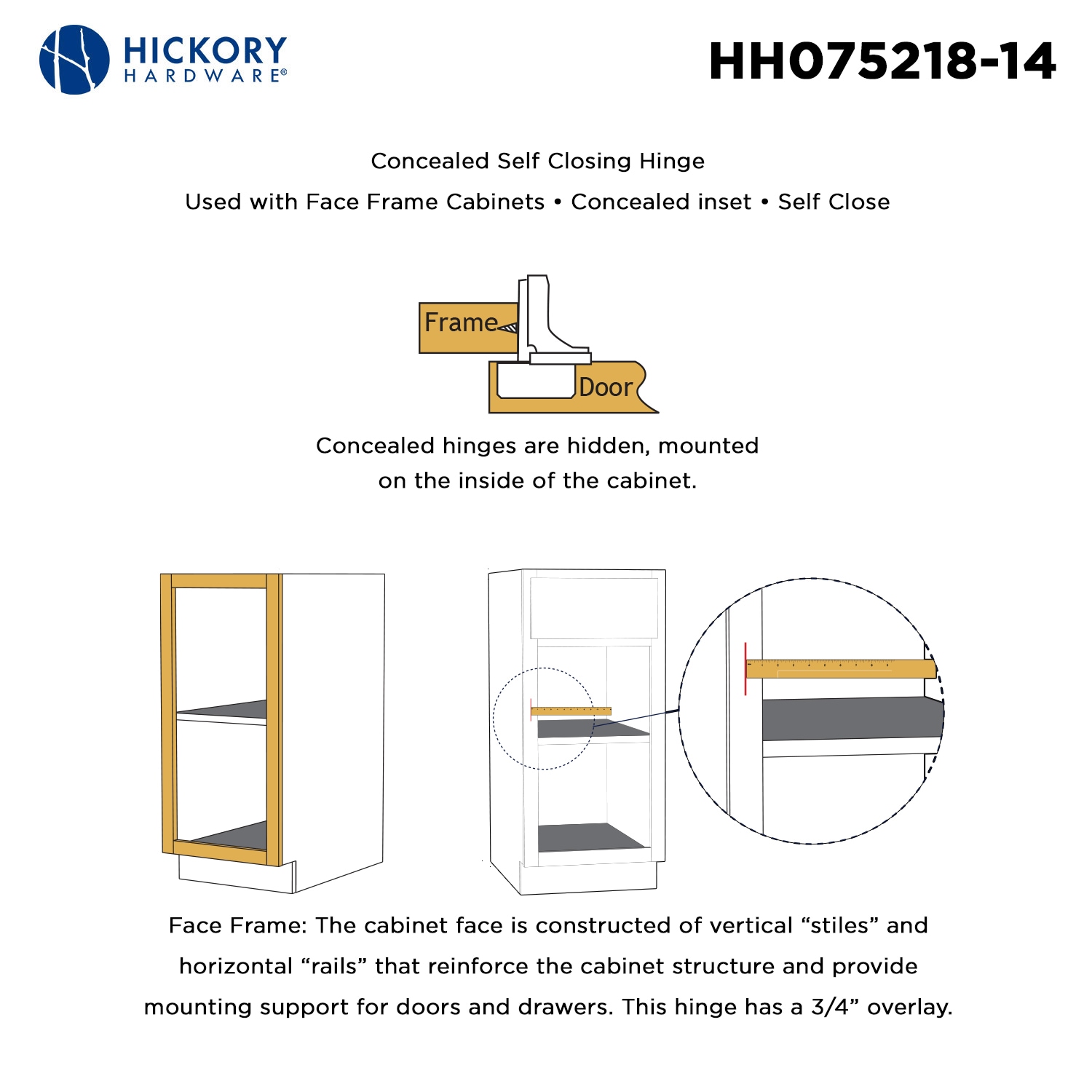 Hickory Hardware HH075218-14 Cabinet-Hinges - View #4