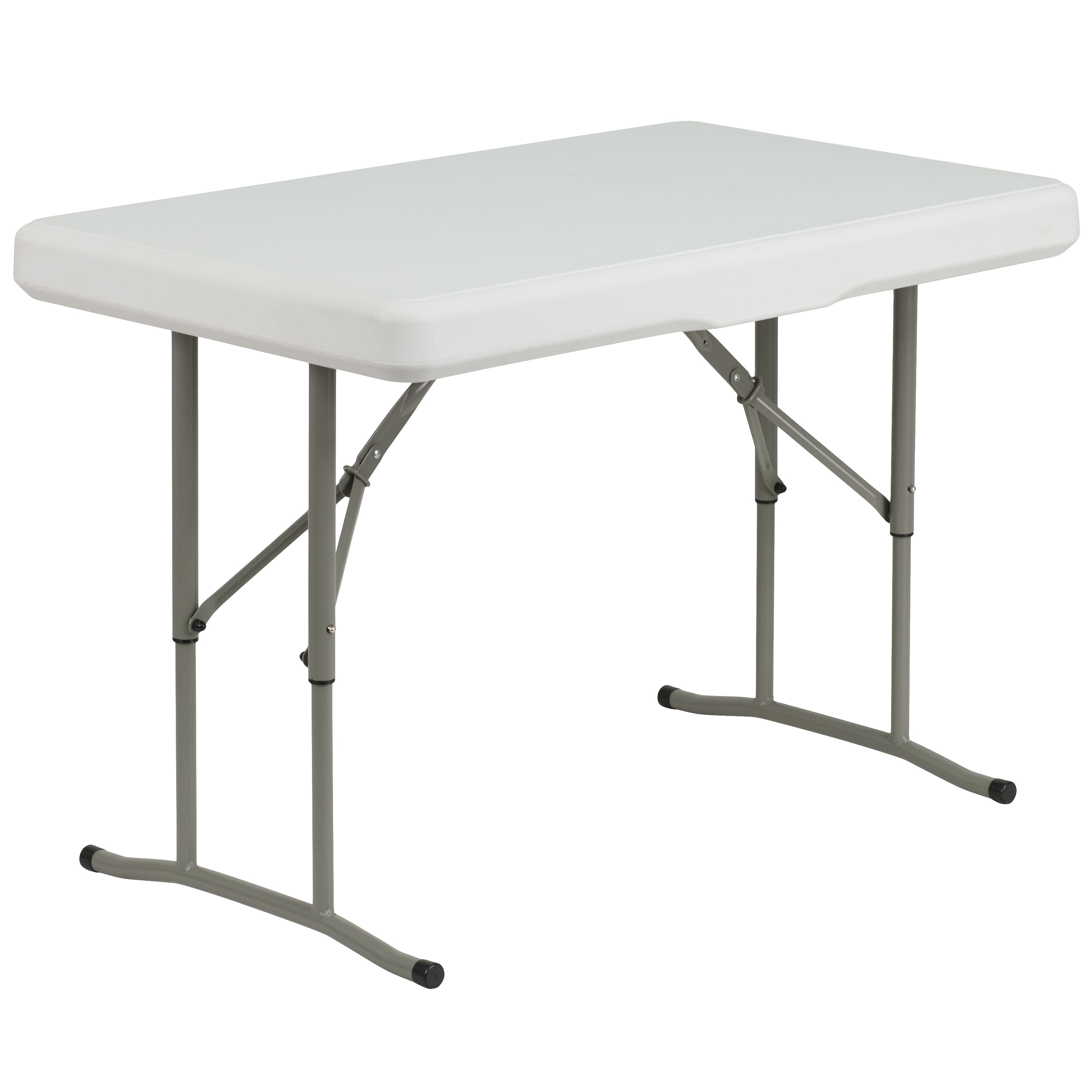 Granite White Metal Folding Table and Bench Set