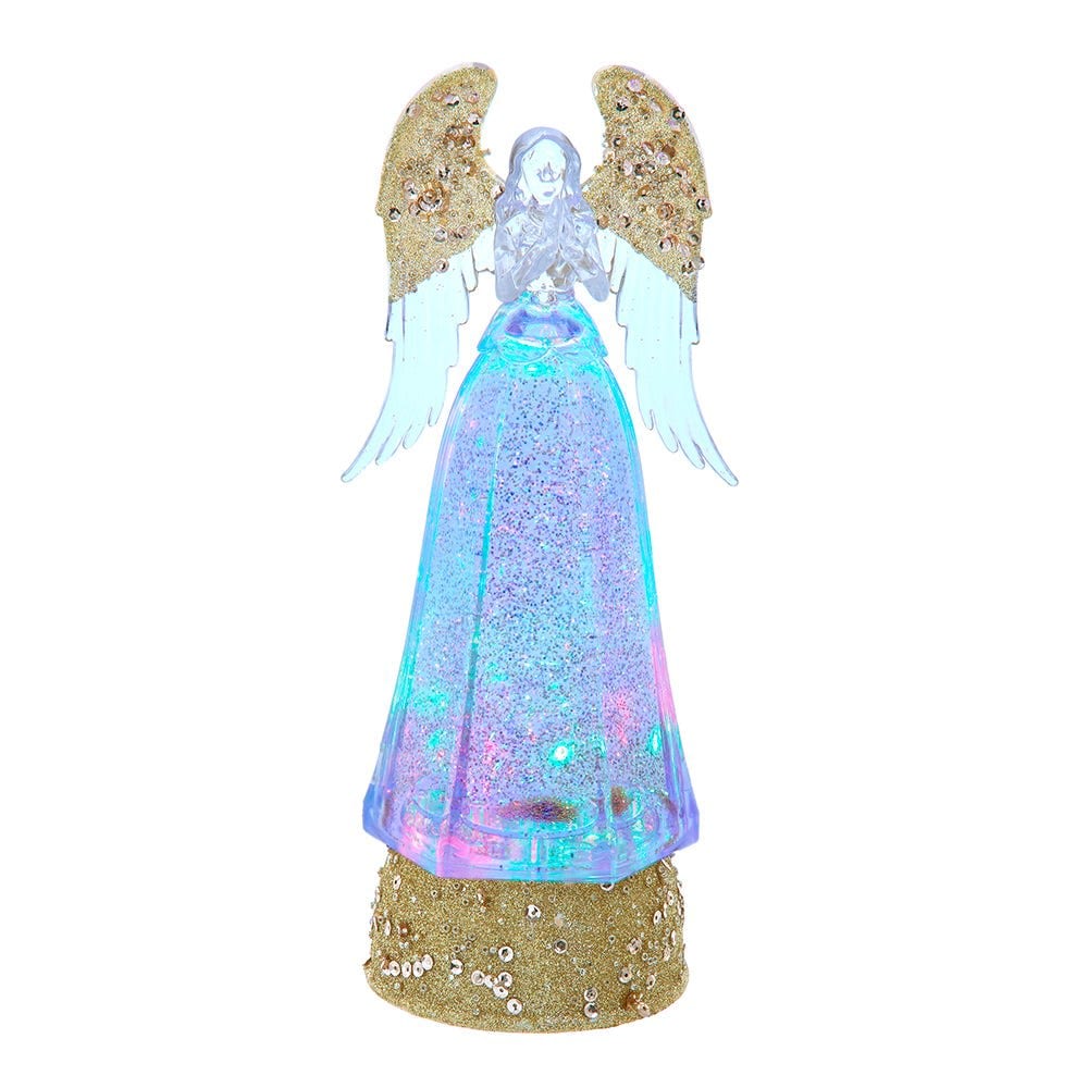 10.24-Inch Battery-Operated LED Lighted Angel Lantern
